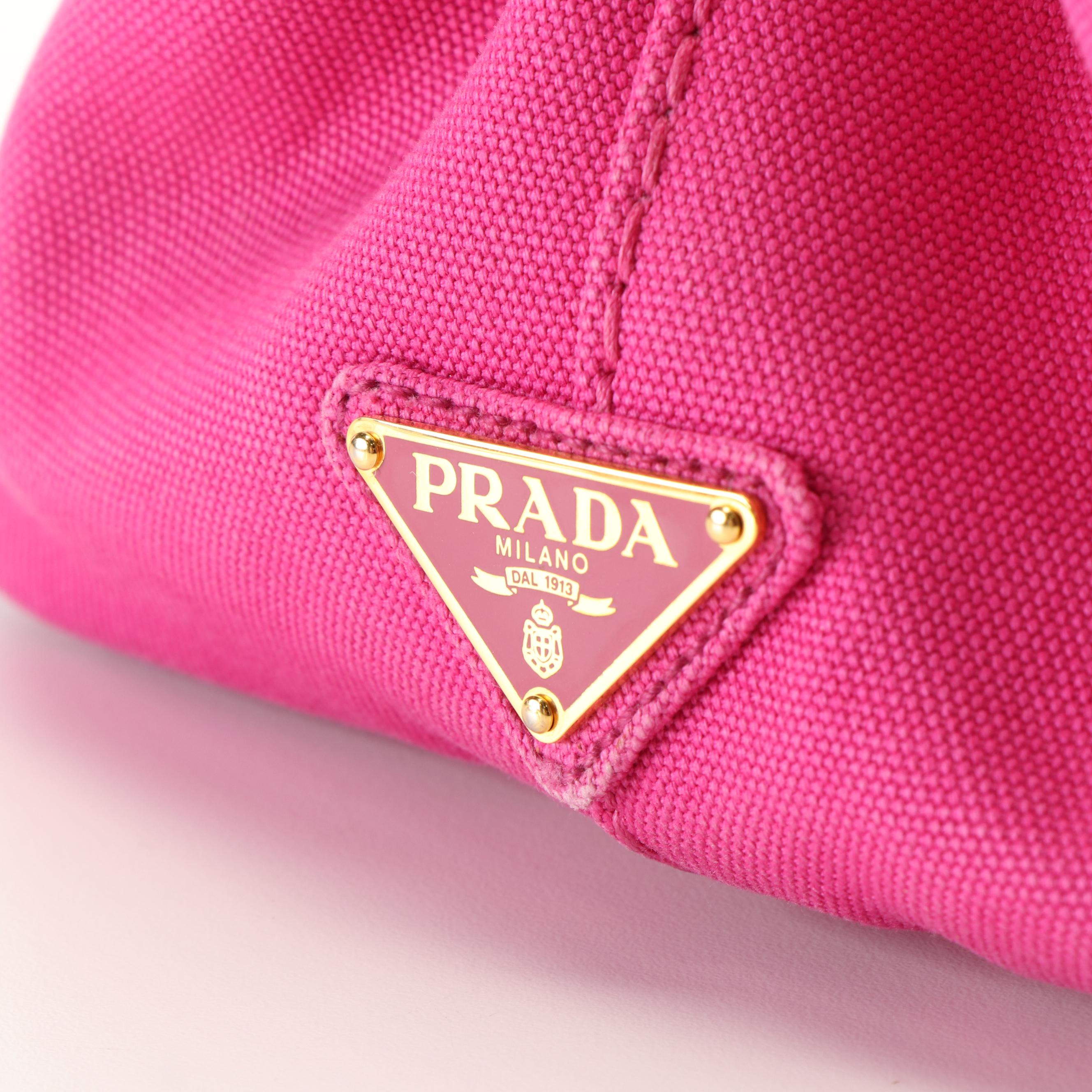 Prada Canapa Tote in Pink Canvas
