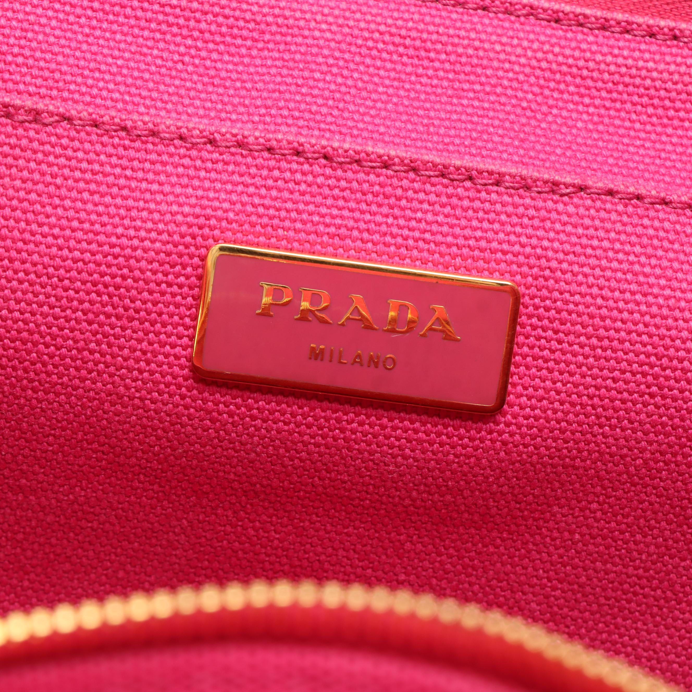 Prada Canapa Tote in Pink Canvas