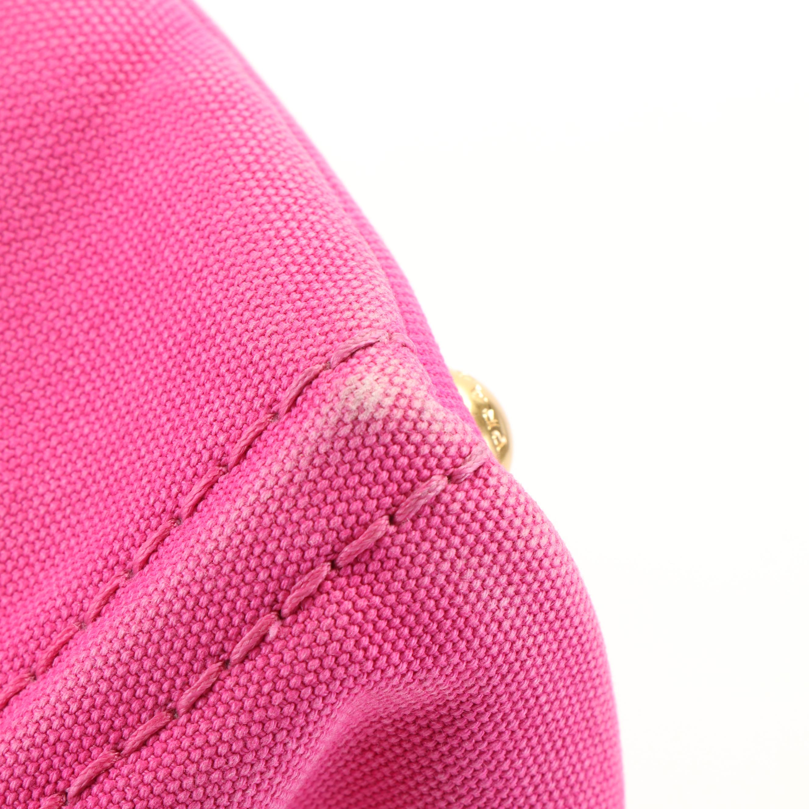 Prada Canapa Tote in Pink Canvas