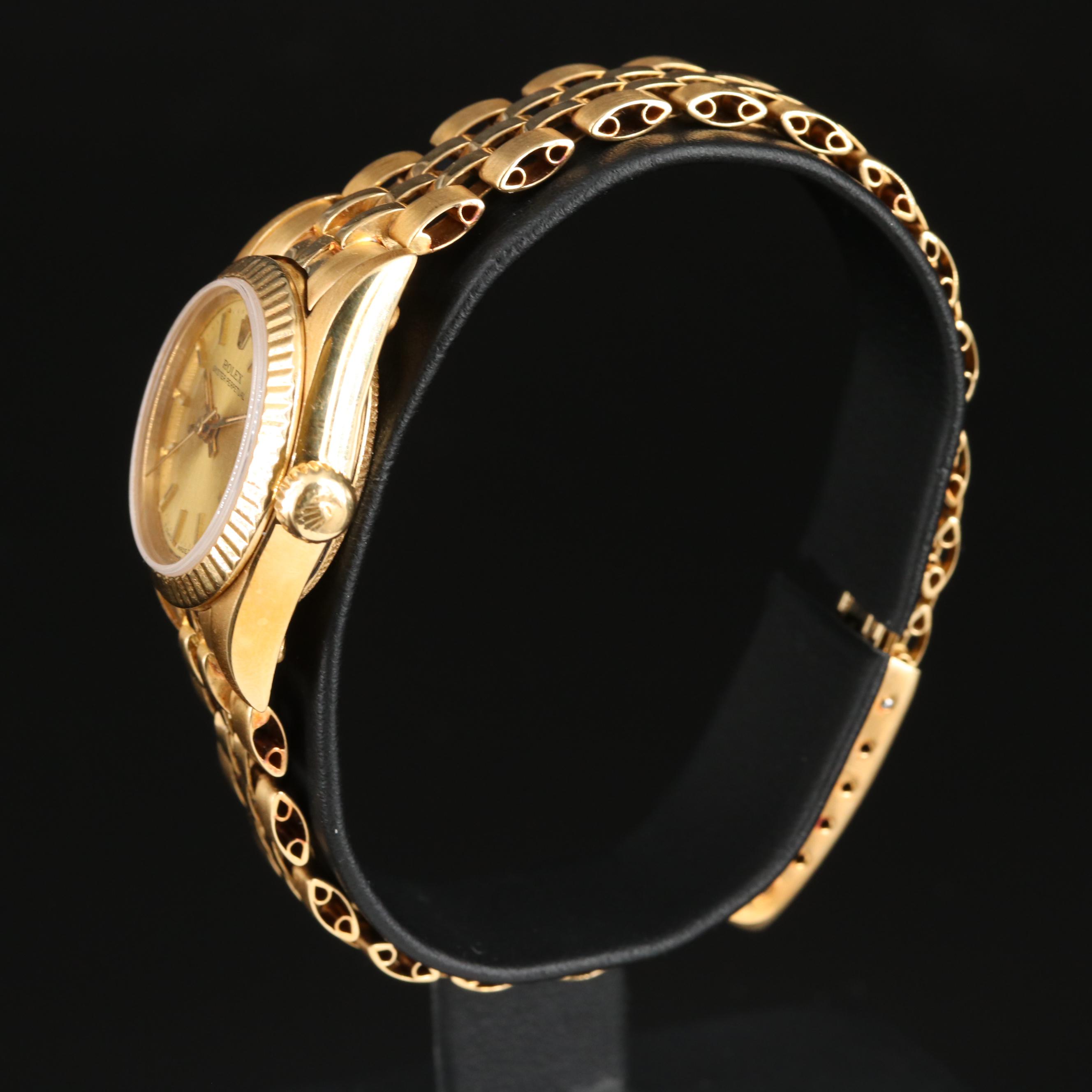 Rolex Oyster Perpetual 18K Yellow Gold 26MM Automatic Watch