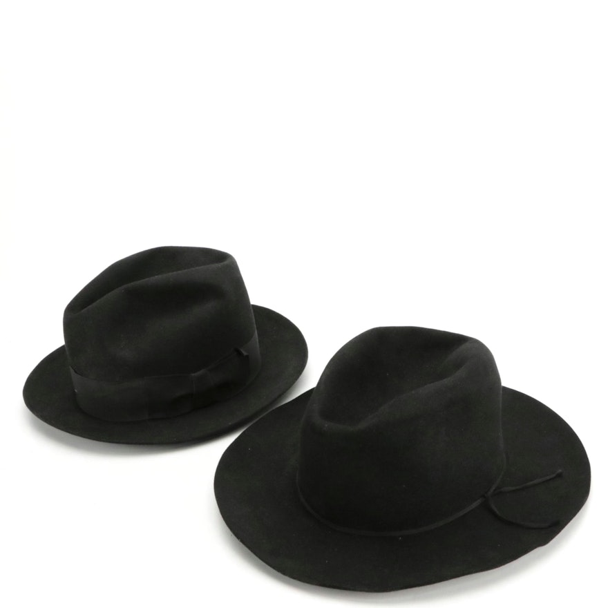 Fur Felt Fedora Owned by Albert Benjamin "Happy" Chandler, 1930s, and Other Hat