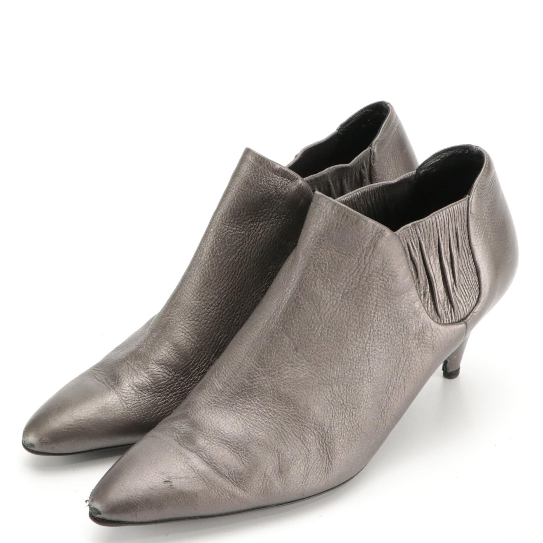 Prada Booties in Metallic Leather