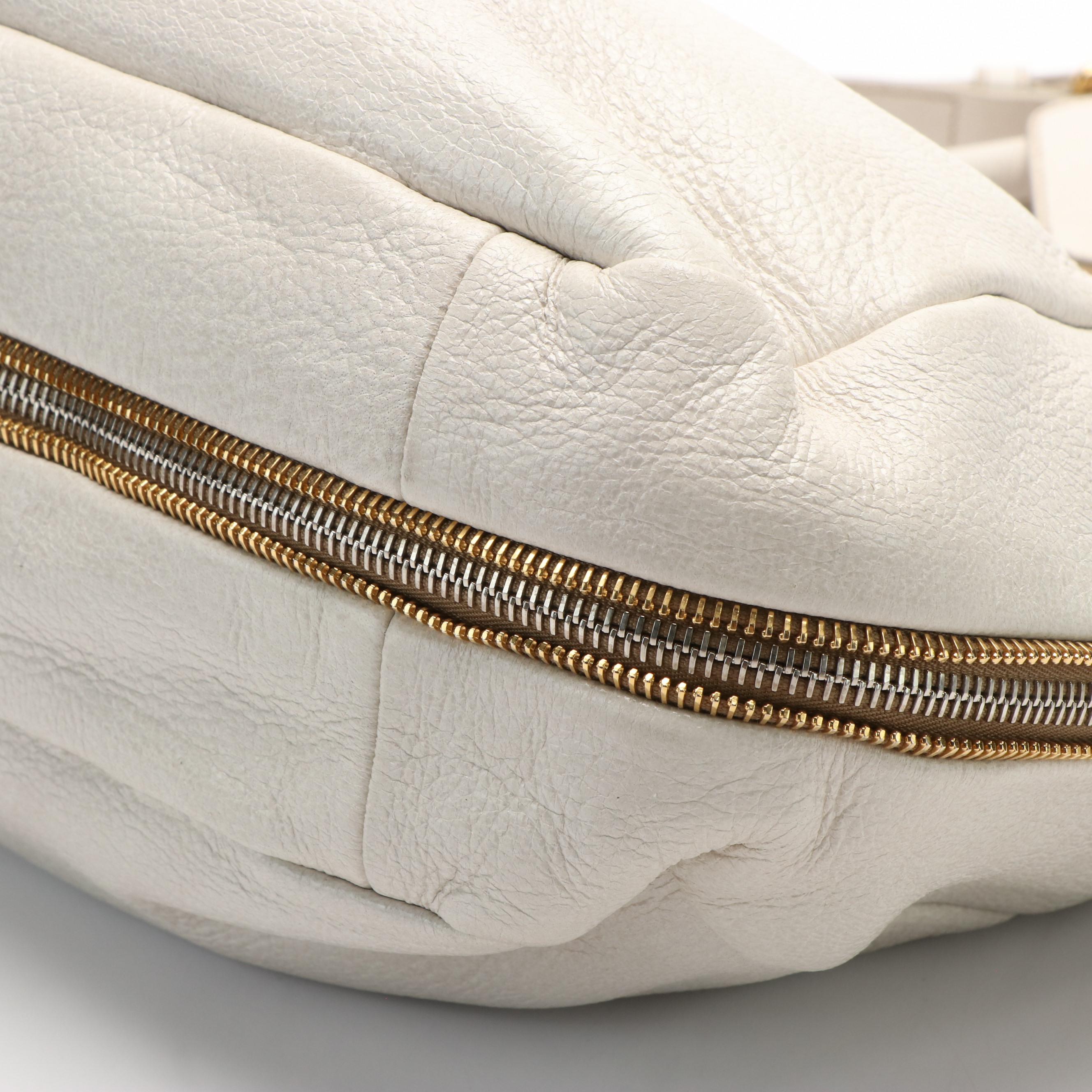 Prada 2 Way Tote Bag in White Cervo Lux Leather