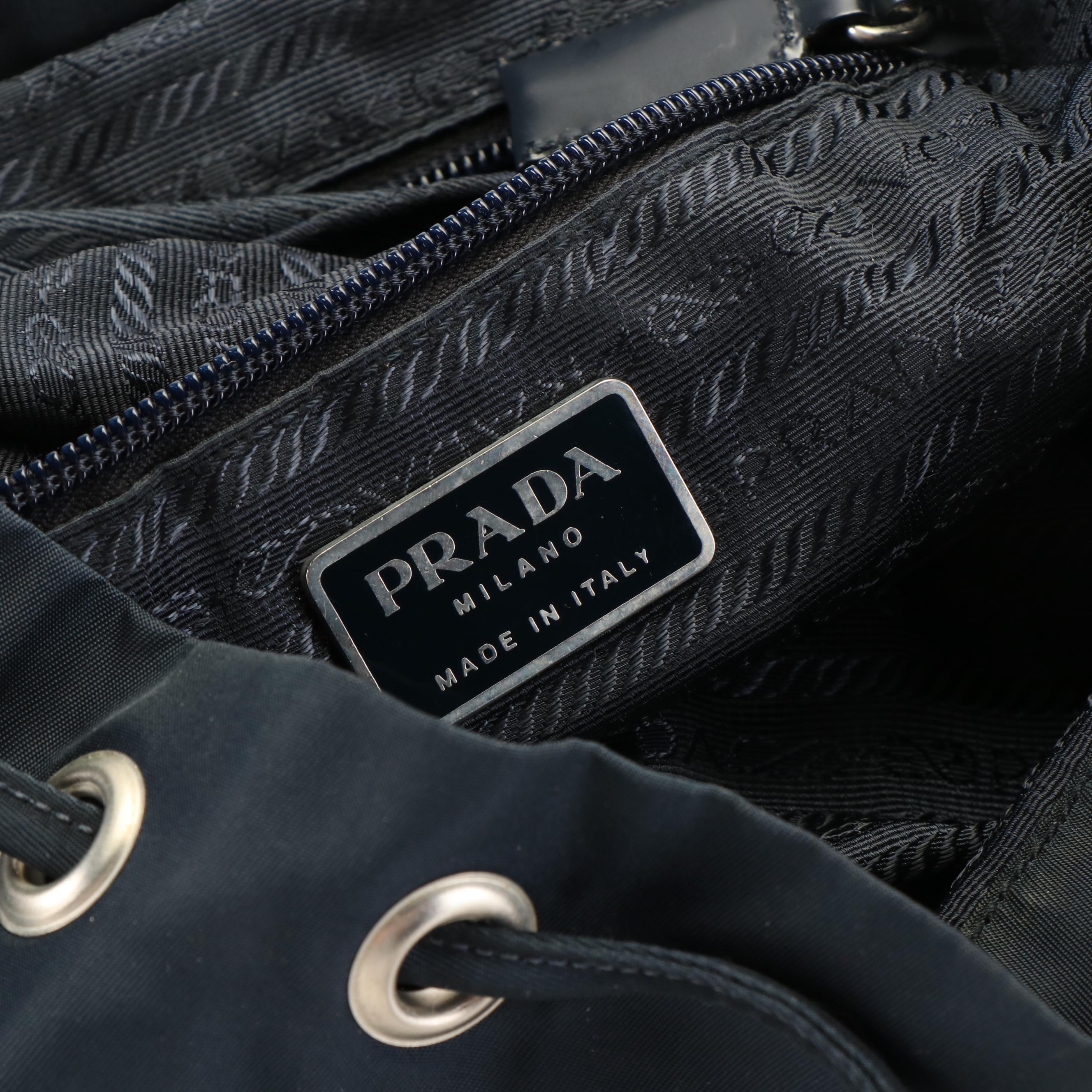 Prada Vela Oceano Blue Nylon and Leather Small Backpack
