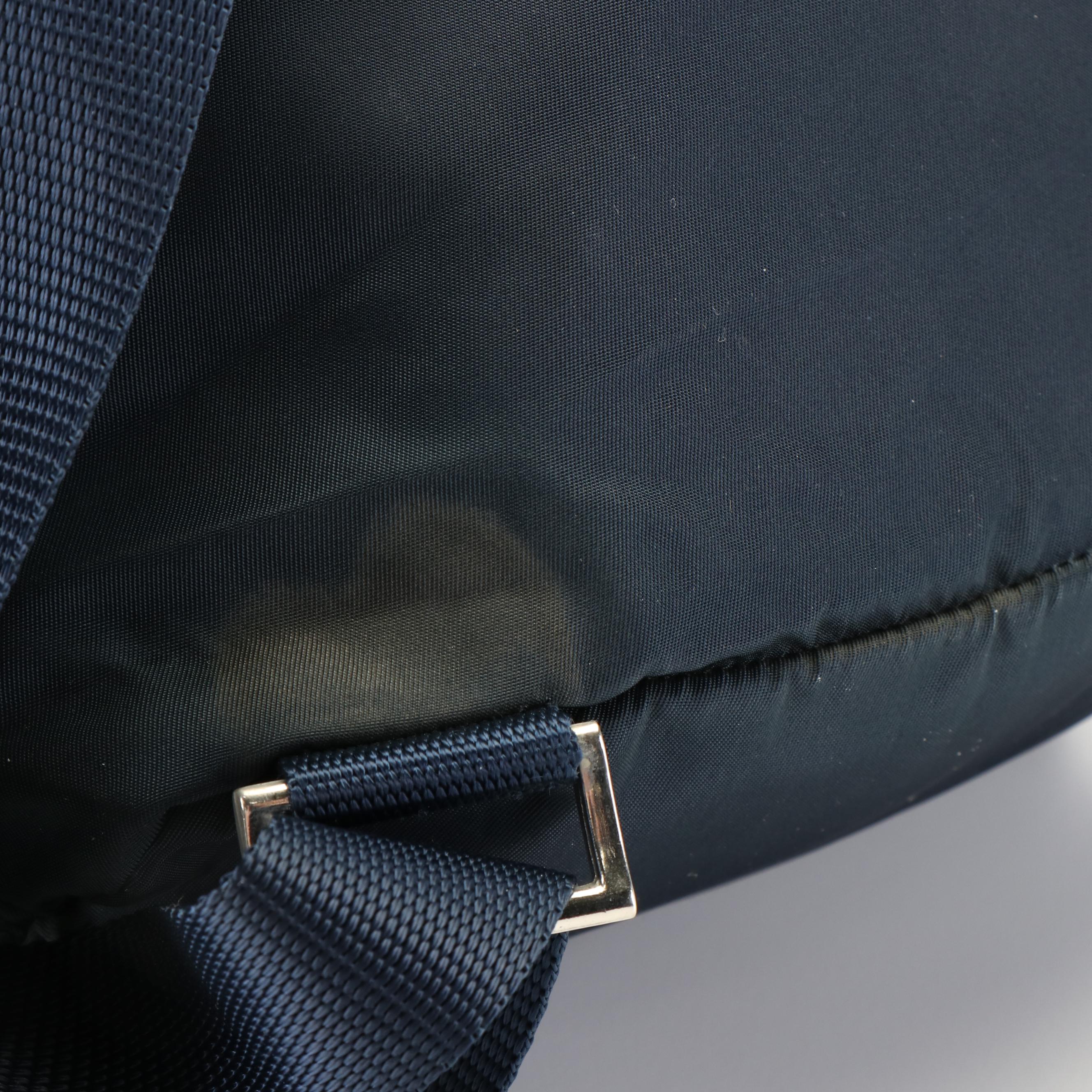 Prada Vela Oceano Blue Nylon and Leather Small Backpack