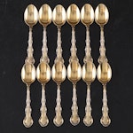 Gorham "Strasbourg" Gold Wash Sterling Silver Demitasse Spoons