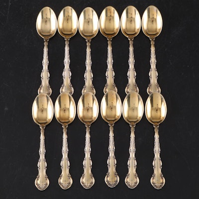 Gorham "Strasbourg" Gold Wash Sterling Silver Demitasse Spoons