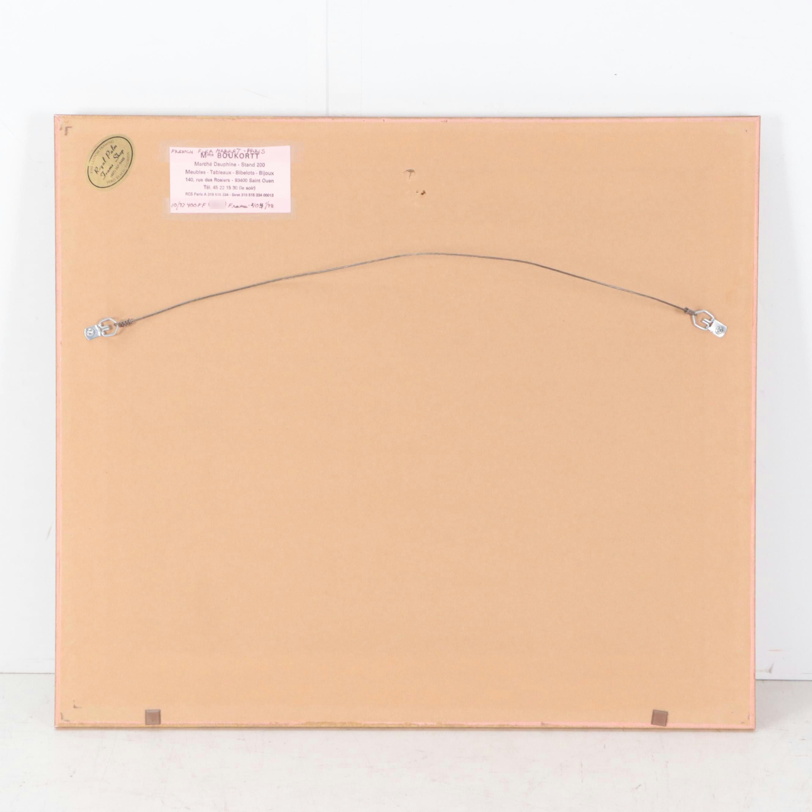 Countryside Landscape Oil Painting of Two Figures Walking Along Pathway