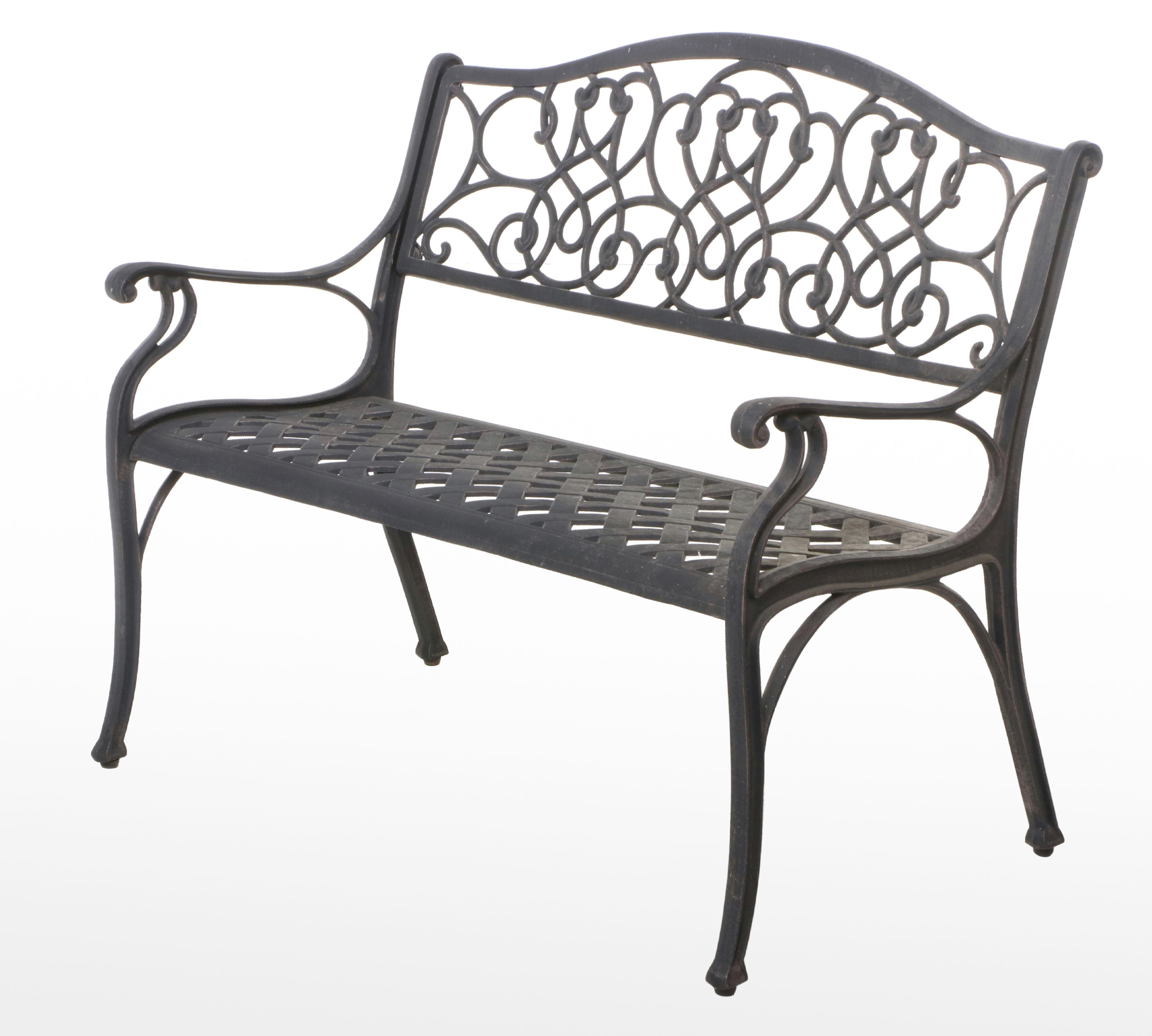 Powder-Coated and Cast Aluminum Garden Bench