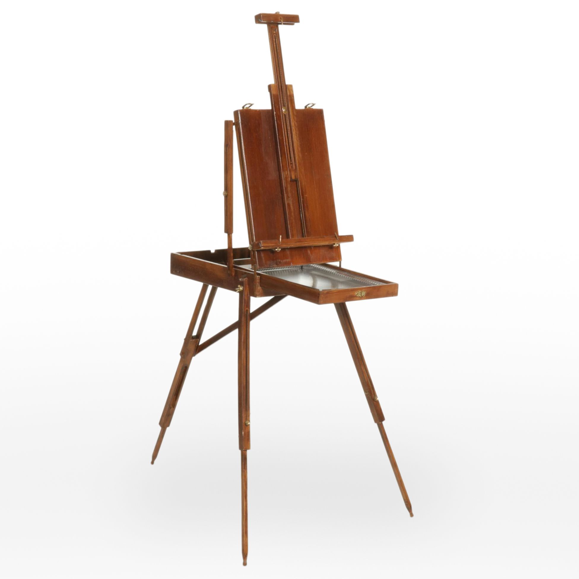 French Style Wooden Brass-Mounted Collapsible Sketch Easel