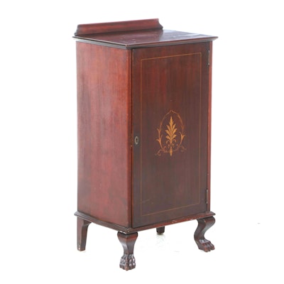 Colonial Revival Mahogany and Marquetry Music Cabinet, Early 20th Century