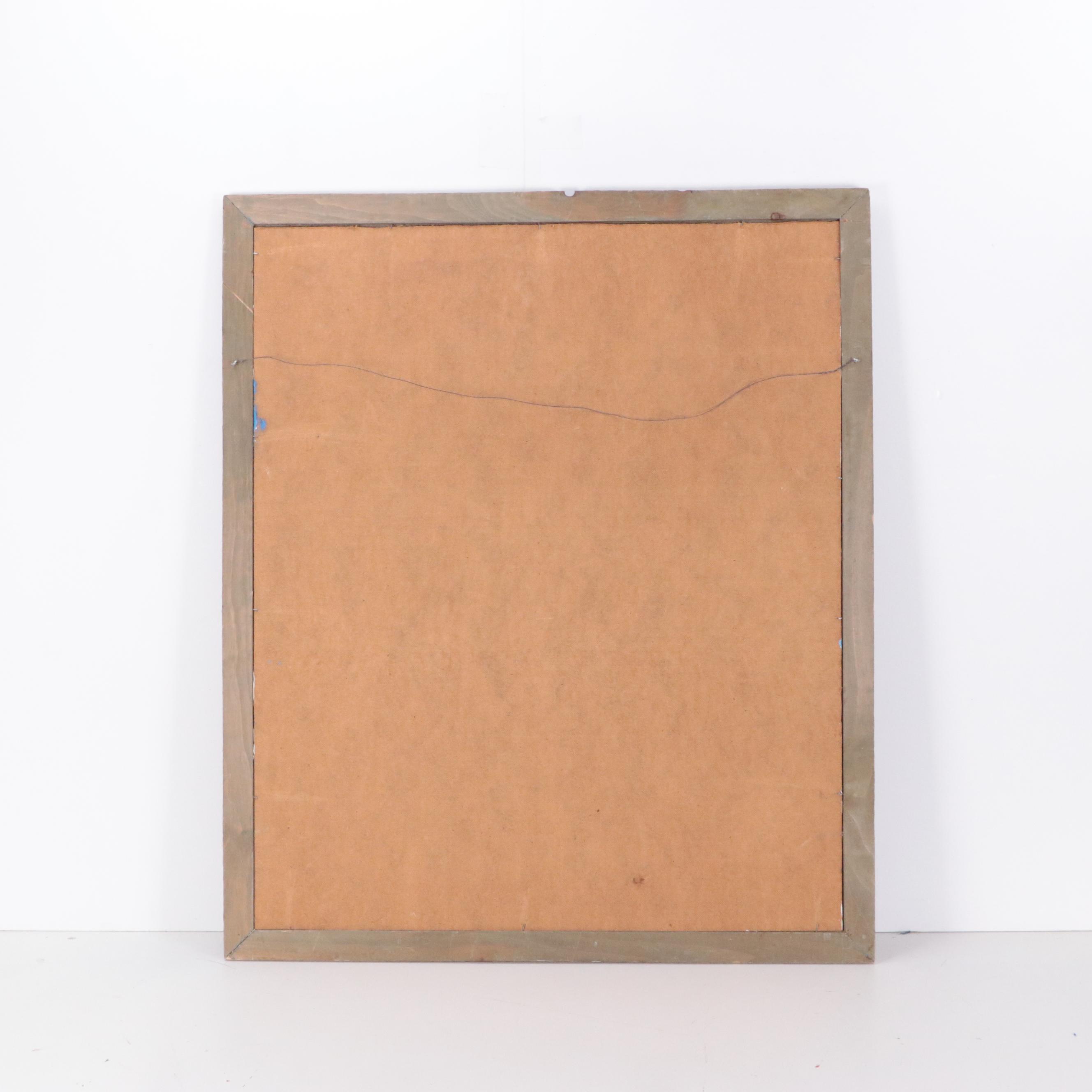 Landscape Acrylic Painting of Street Scene With Church