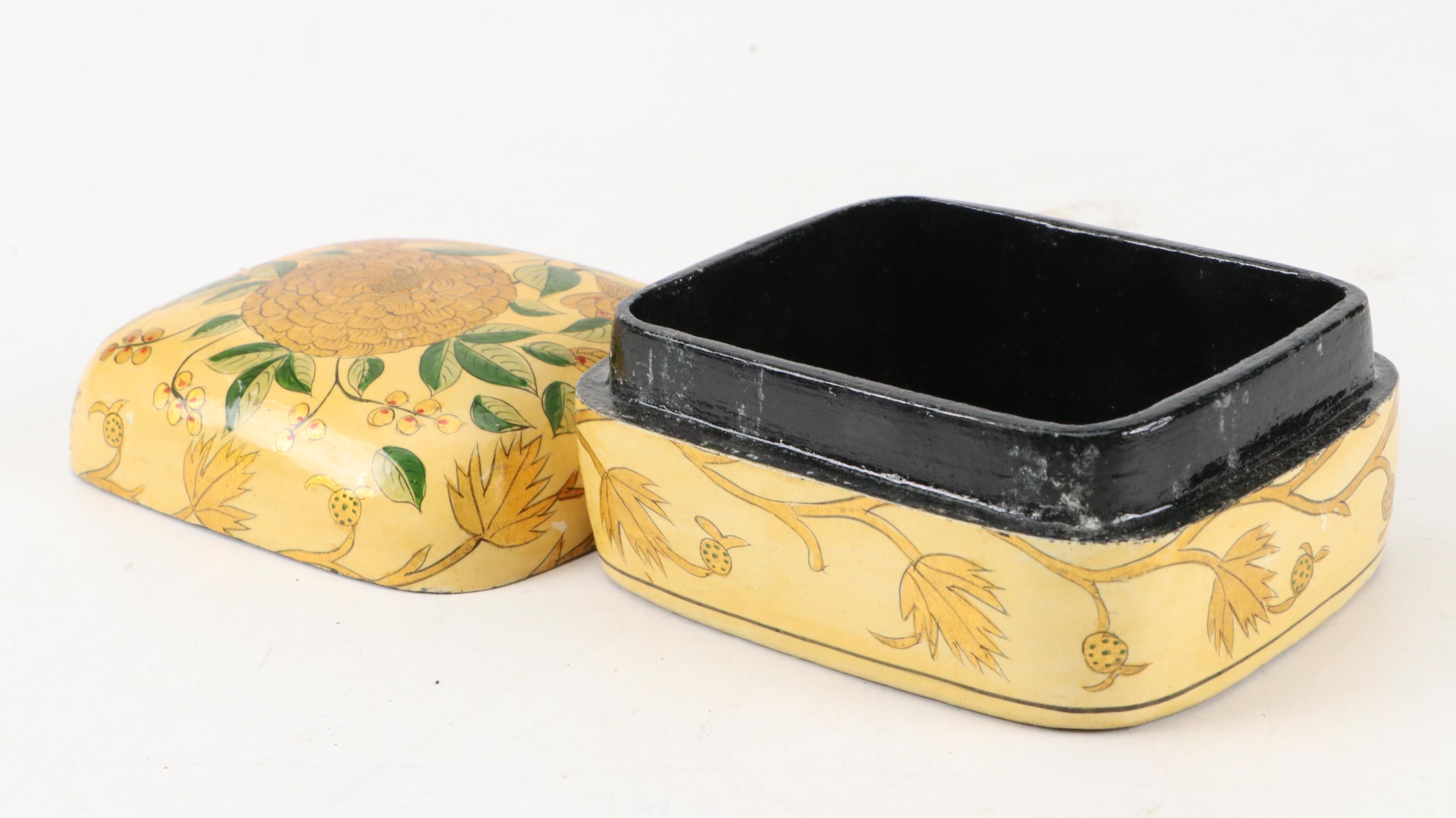 Mexican Handmade Clay Figurines with Indian Lacquerware Box and More