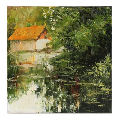 Garncarek Aleksander Rural Landscape Oil Painting, 2023
