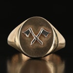 9K Racing Flag Signet Ring