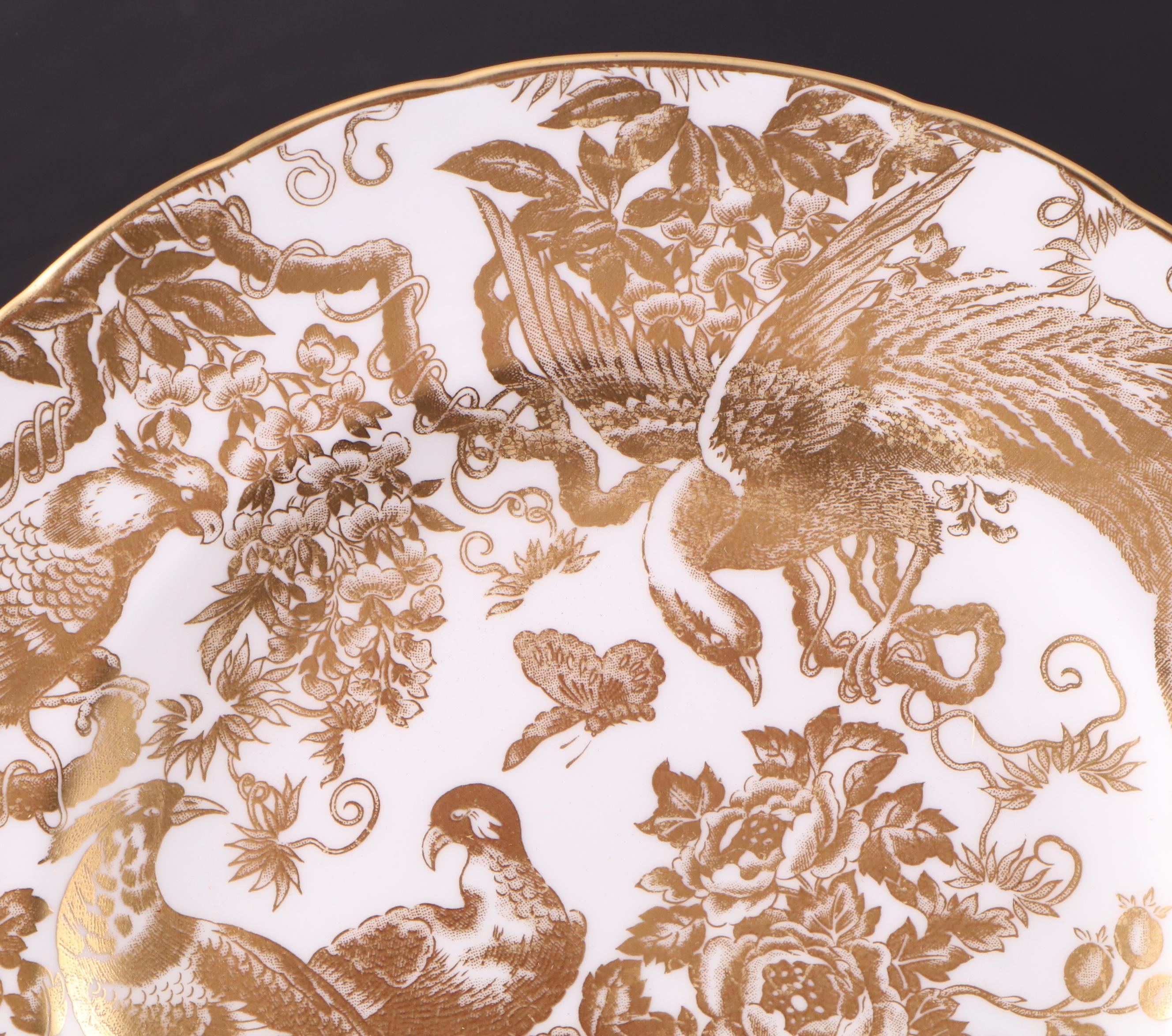 Royal Crown Derby "Gold Aves" Bone China Dinner Plates