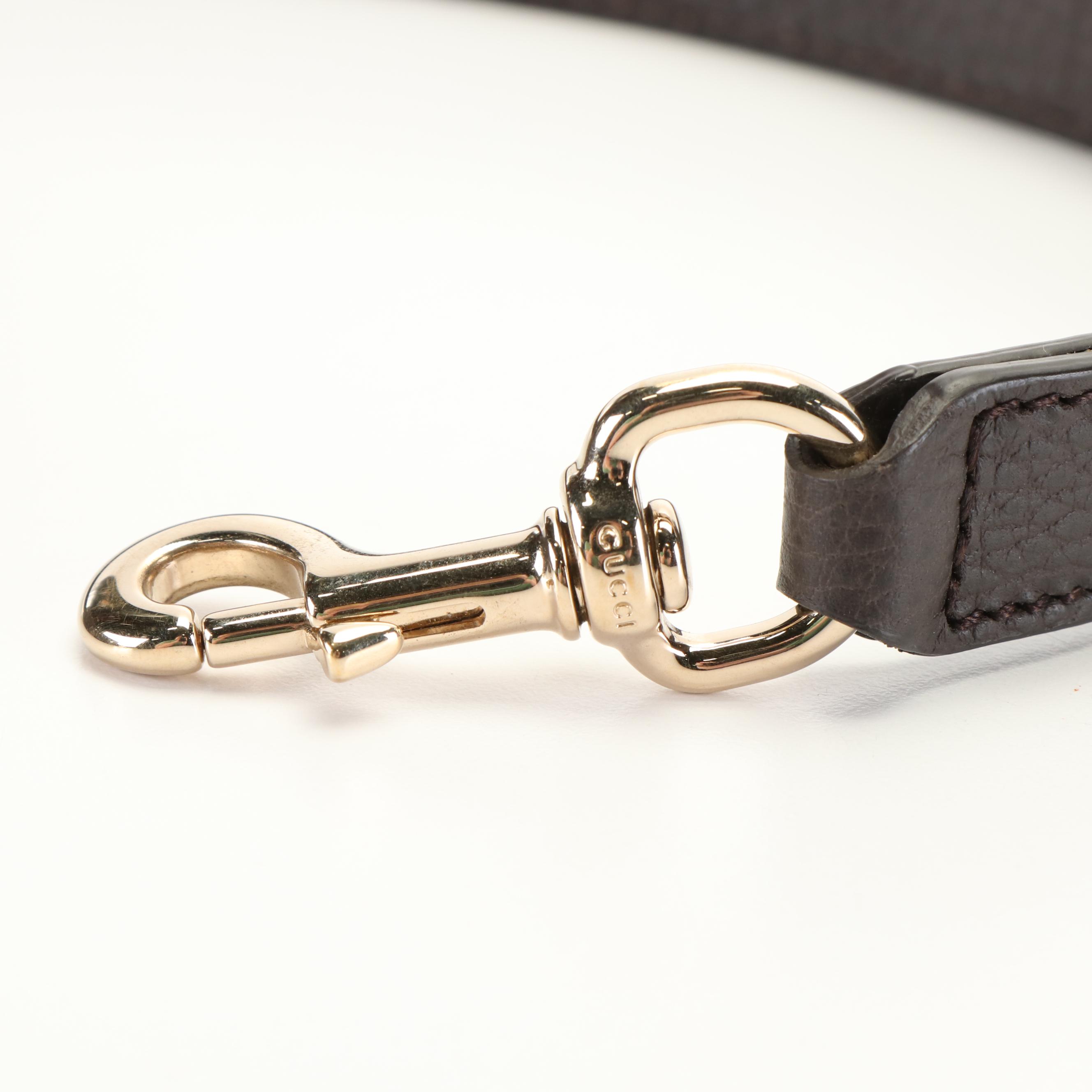 Gucci Brown Leather Detachable Shoulder Strap