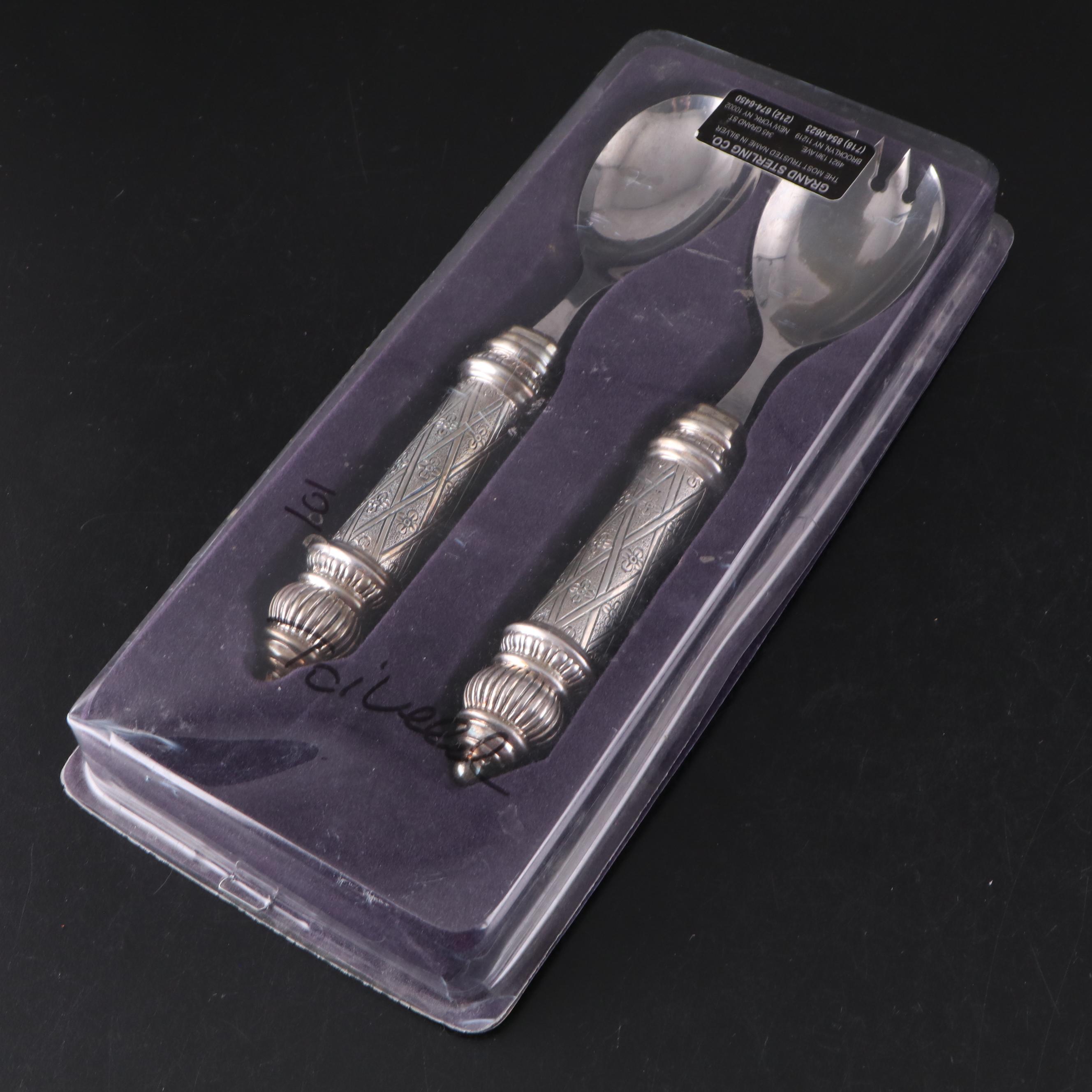 Grand Sterling Company Sterling Handled Salad Servers