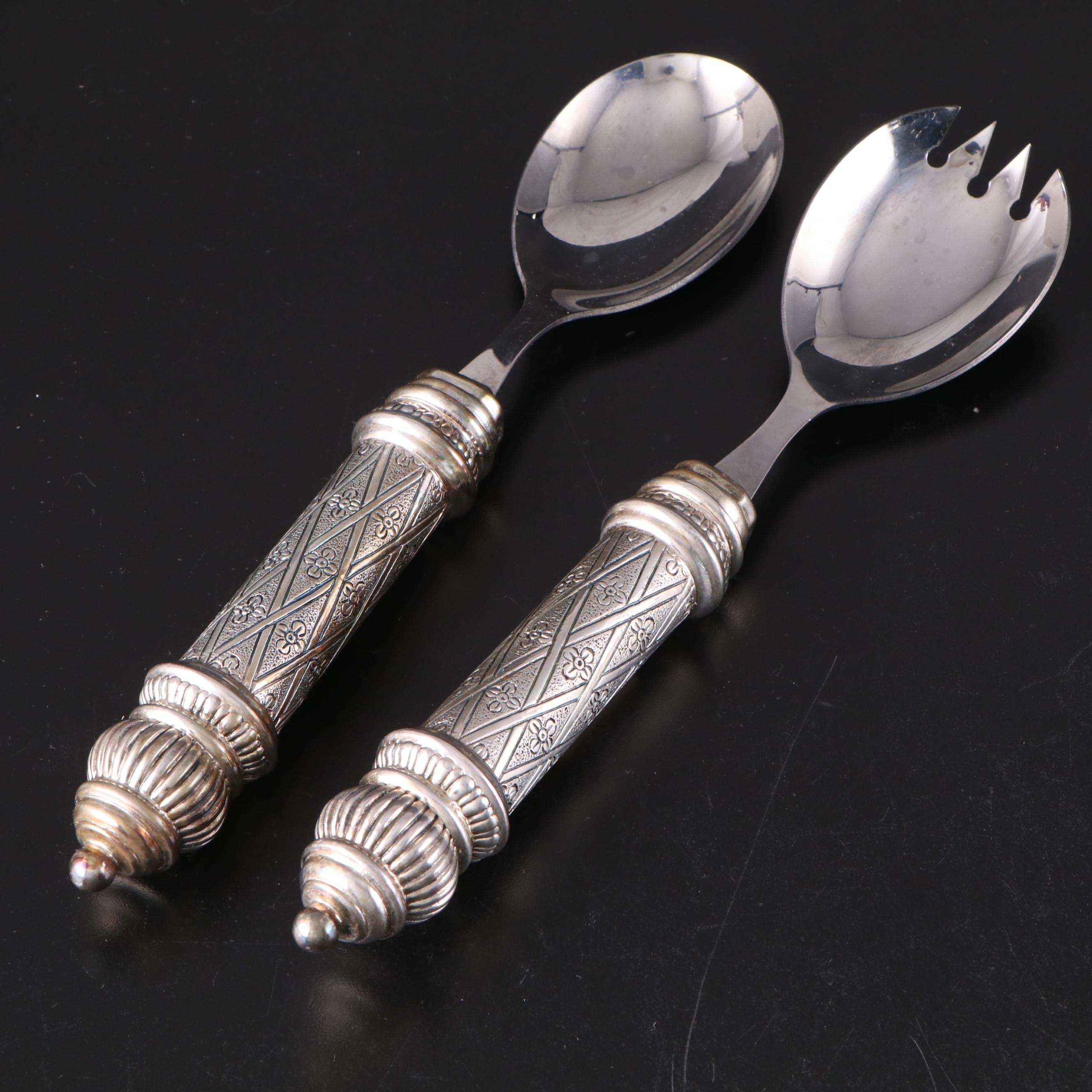 Grand Sterling Company Sterling Handled Salad Servers