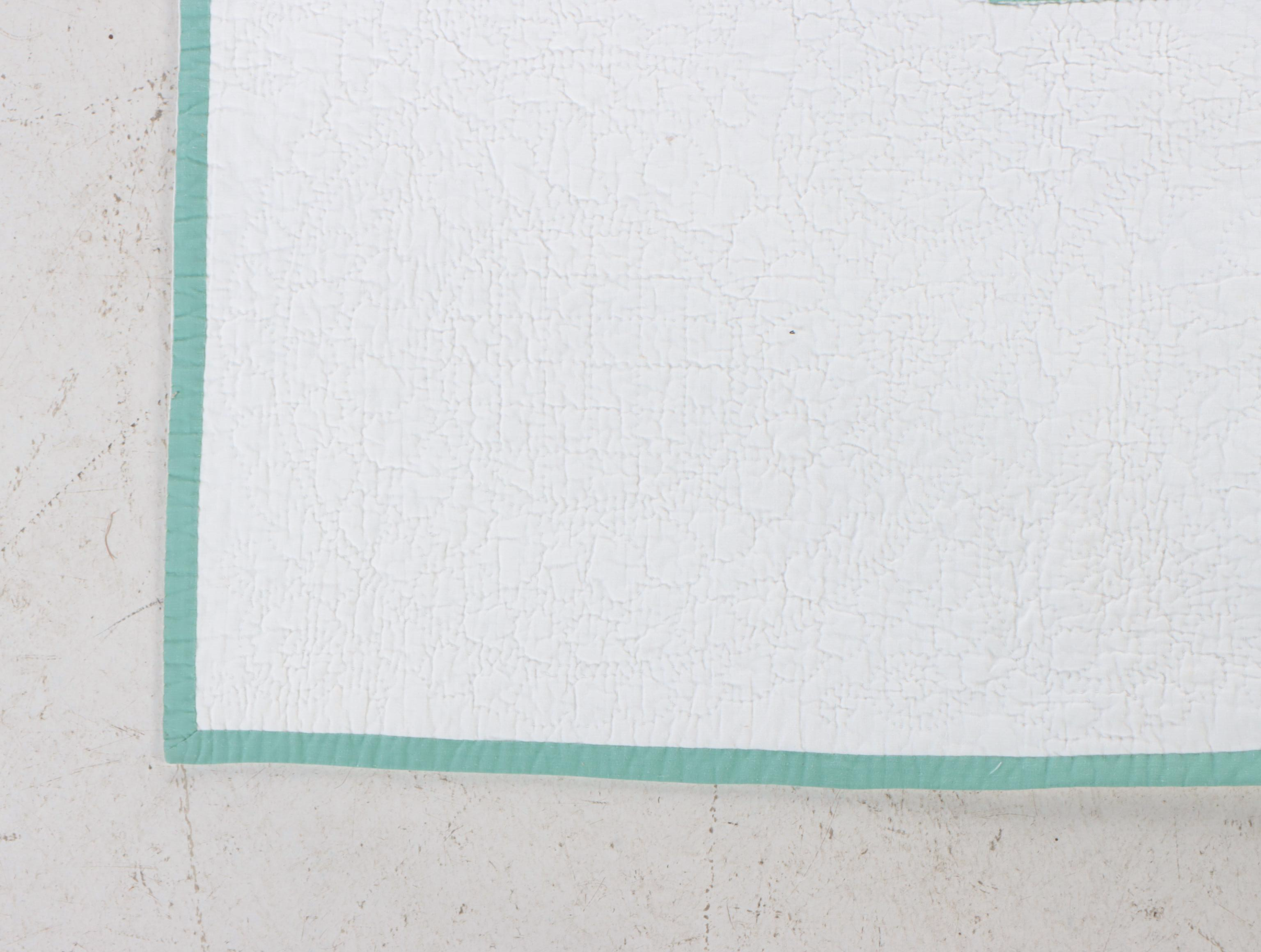 Handmade Magnolia Floral Appliqué Quilt