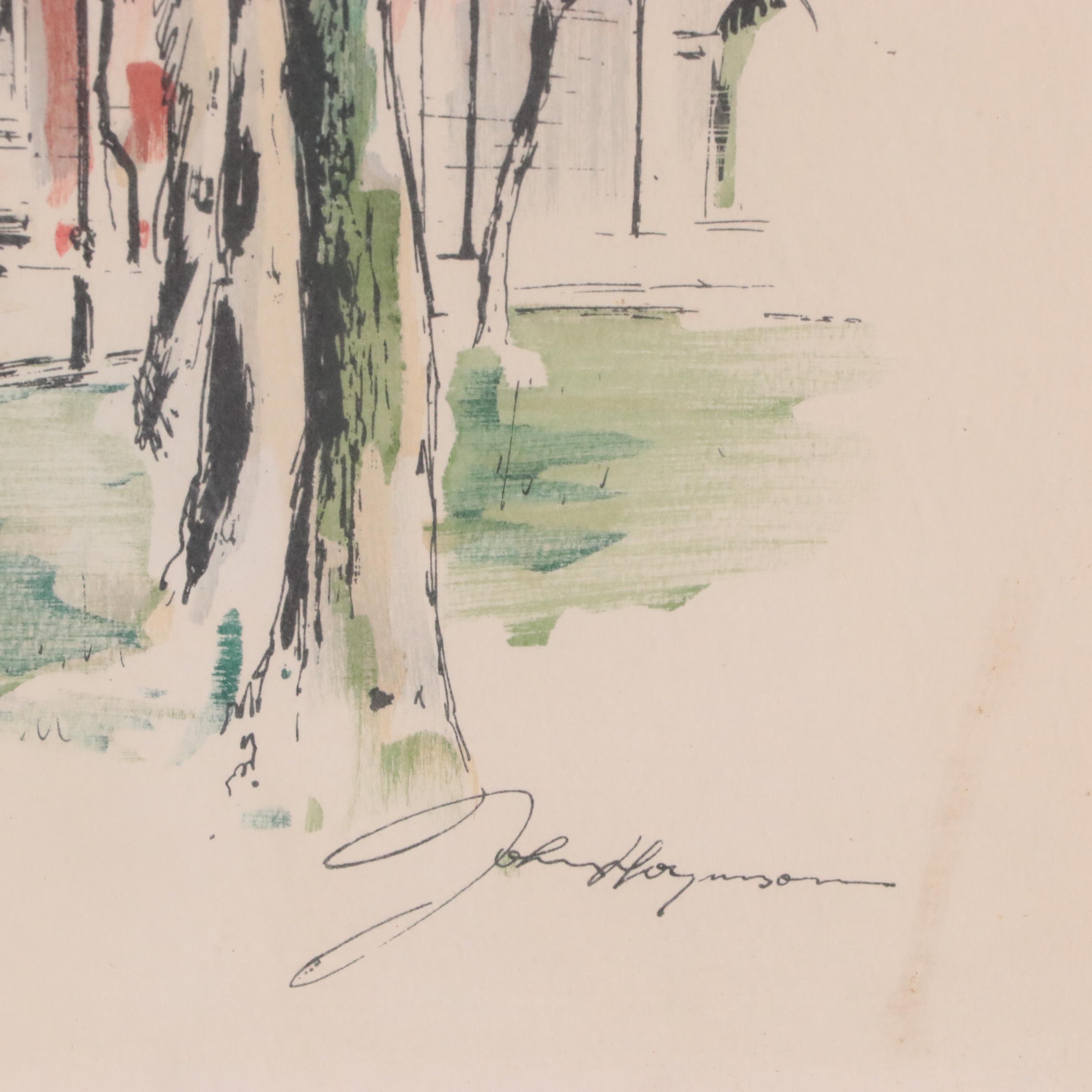 John Haymson Lithographs of Colonial Williamsburg and Philadelphia Landmarks