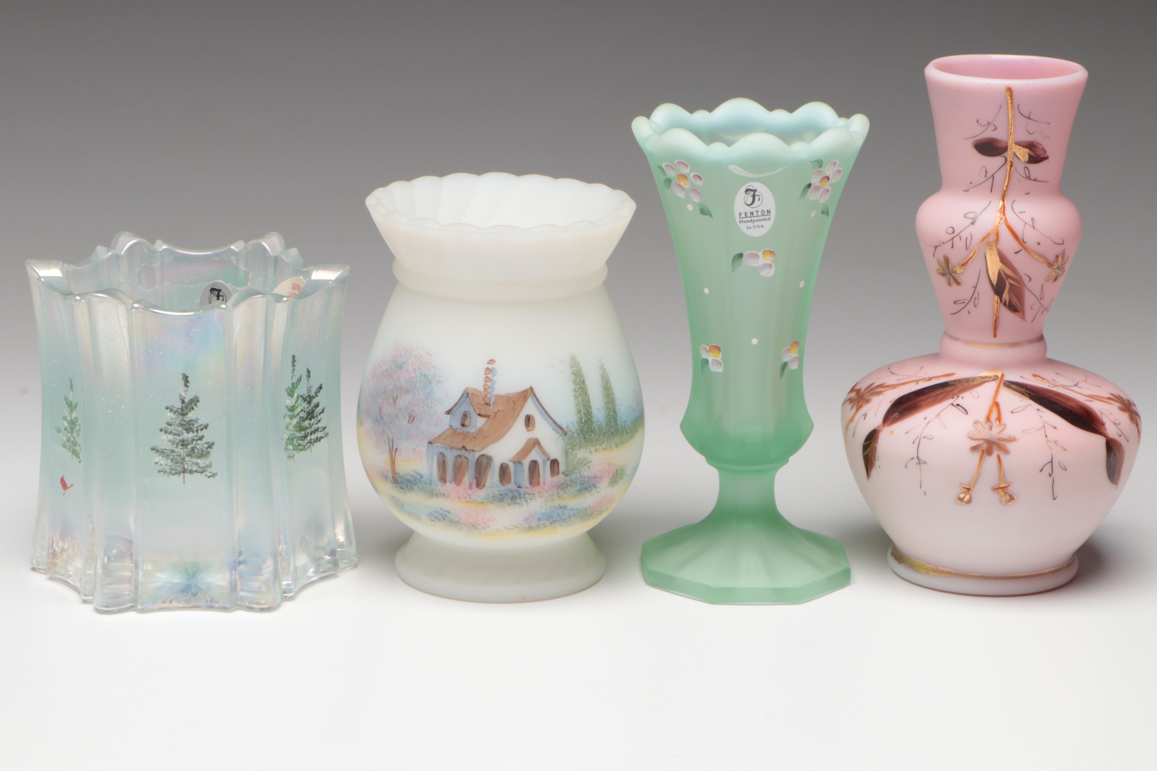 Fenton 50th Anniversary Carnival Glass Basket and More Table Accessories