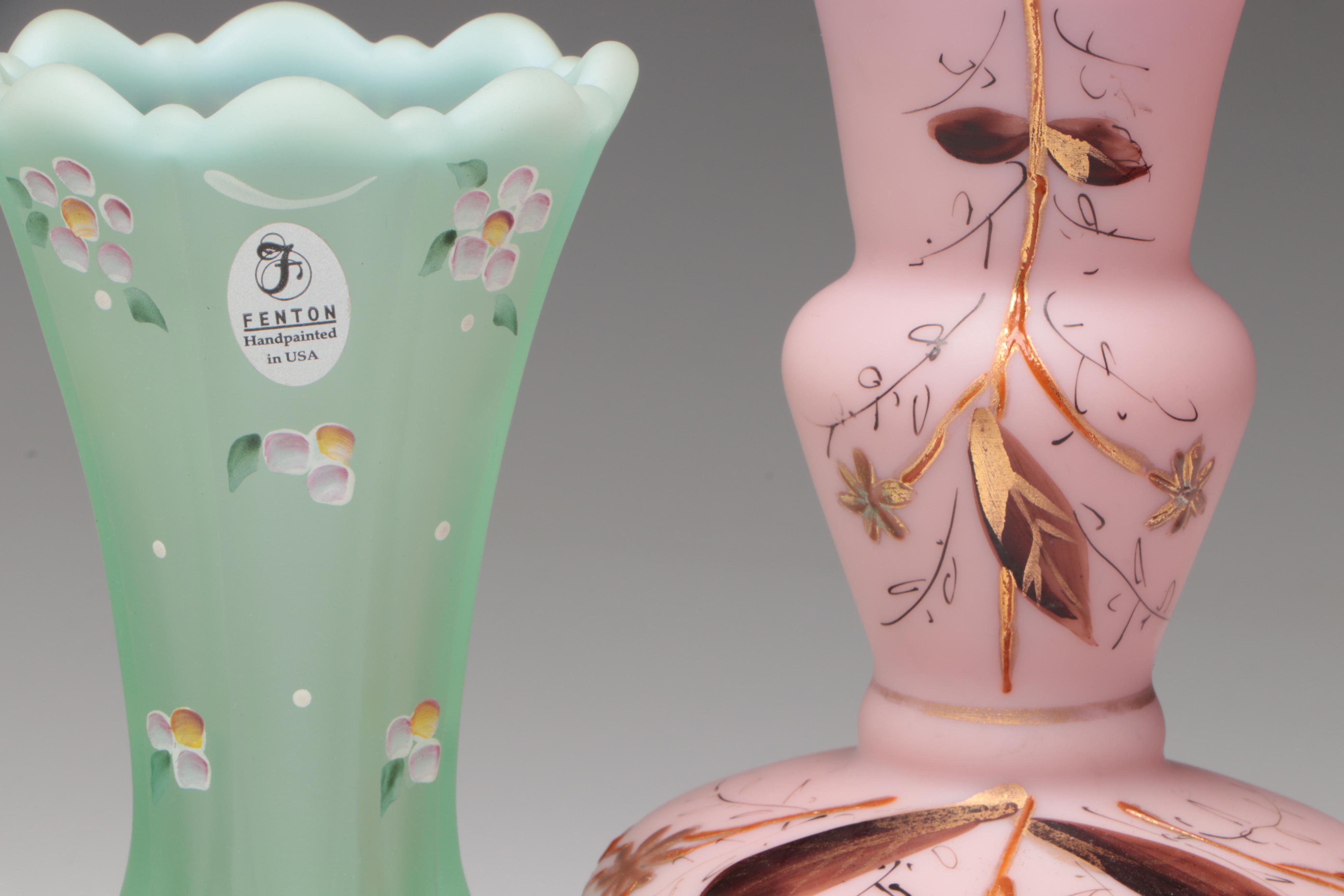 Fenton 50th Anniversary Carnival Glass Basket and More Table Accessories