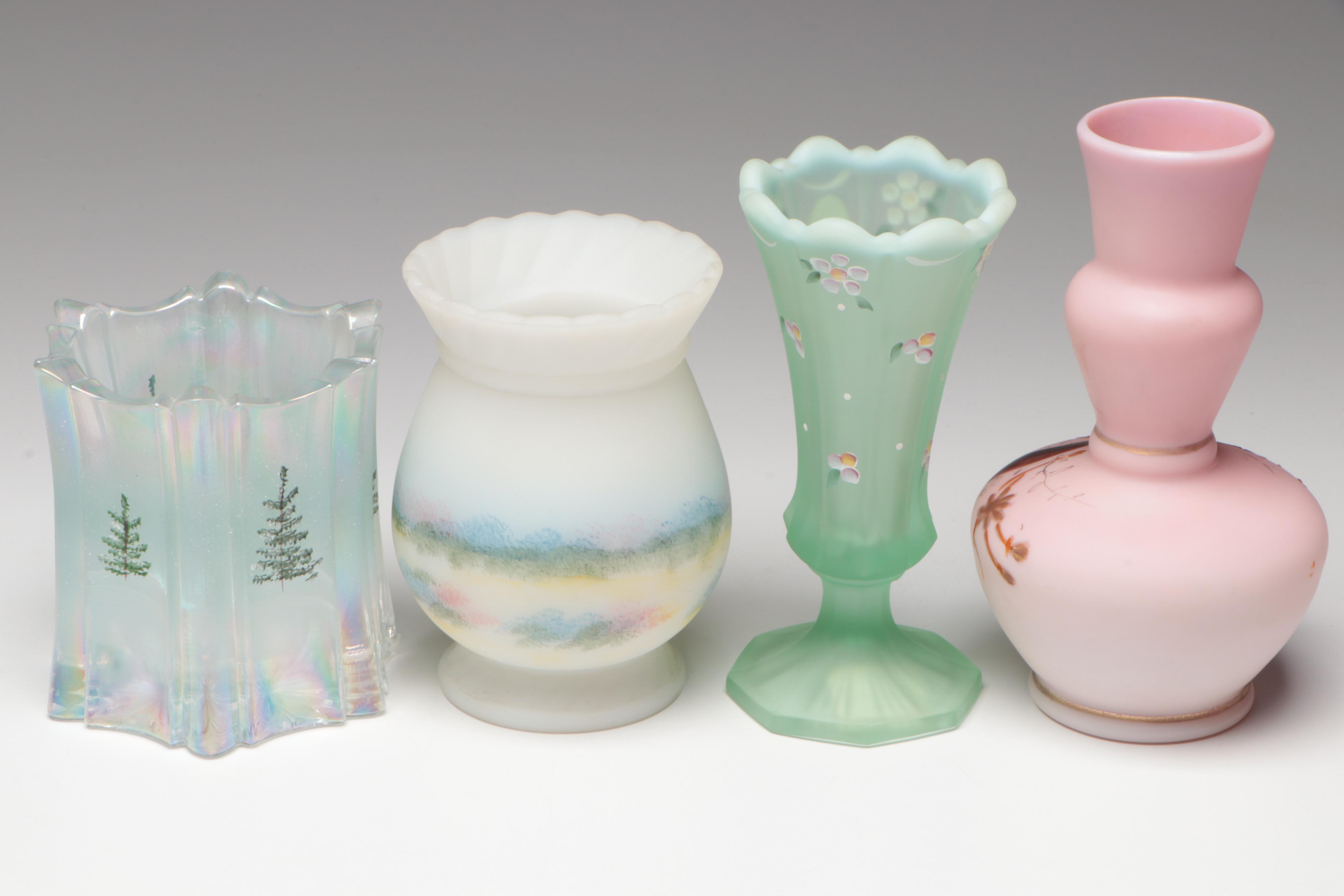 Fenton 50th Anniversary Carnival Glass Basket and More Table Accessories