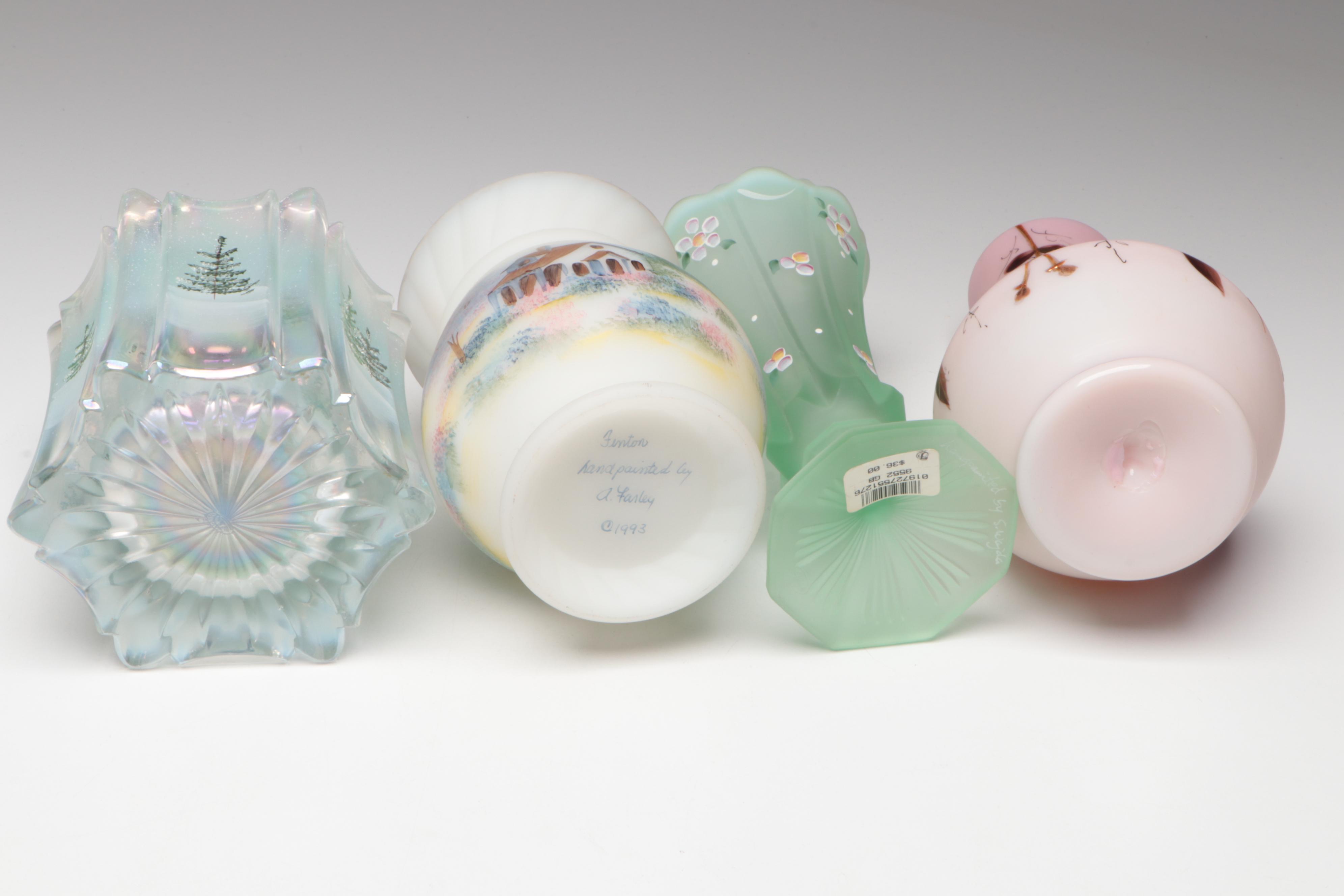 Fenton 50th Anniversary Carnival Glass Basket and More Table Accessories