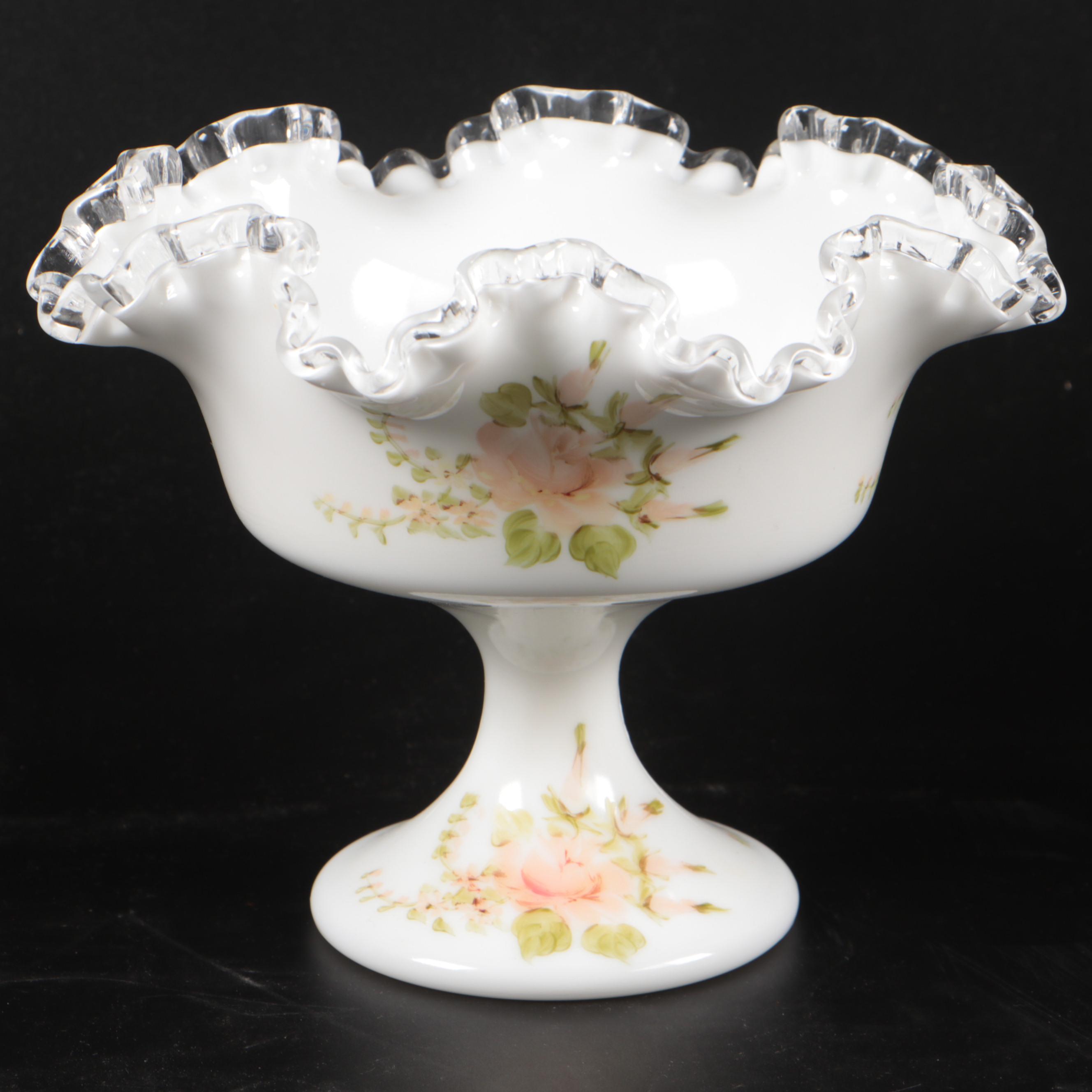 Fenton Hand-Painted Silver Crest Art Glass Bowls, Clock, and More