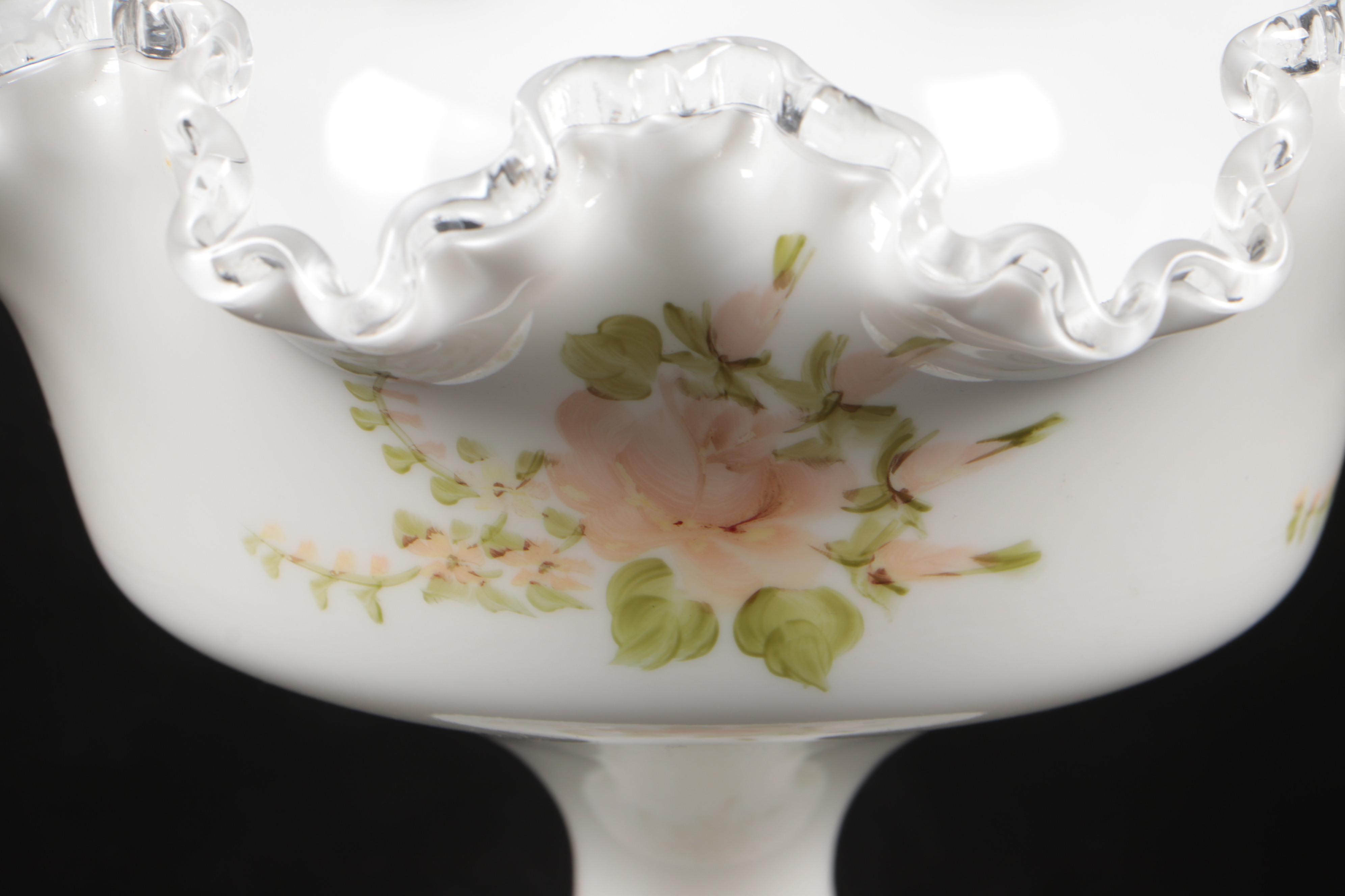 Fenton Hand-Painted Silver Crest Art Glass Bowls, Clock, and More