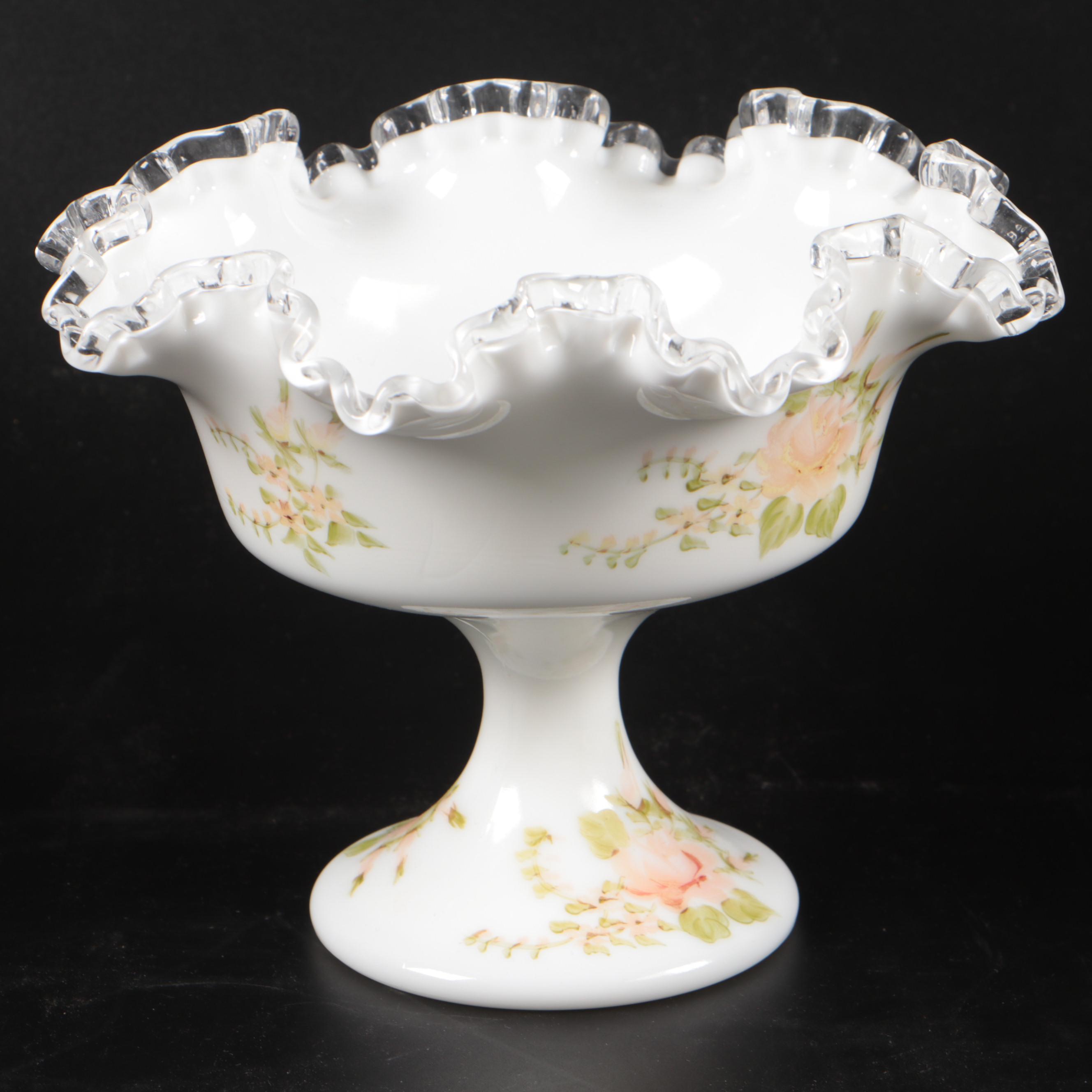Fenton Hand-Painted Silver Crest Art Glass Bowls, Clock, and More