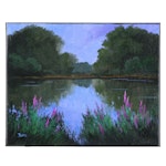 Douglas "Bumo" Johnpeer Nocturnal Landscape "Pond Flowers," 2024