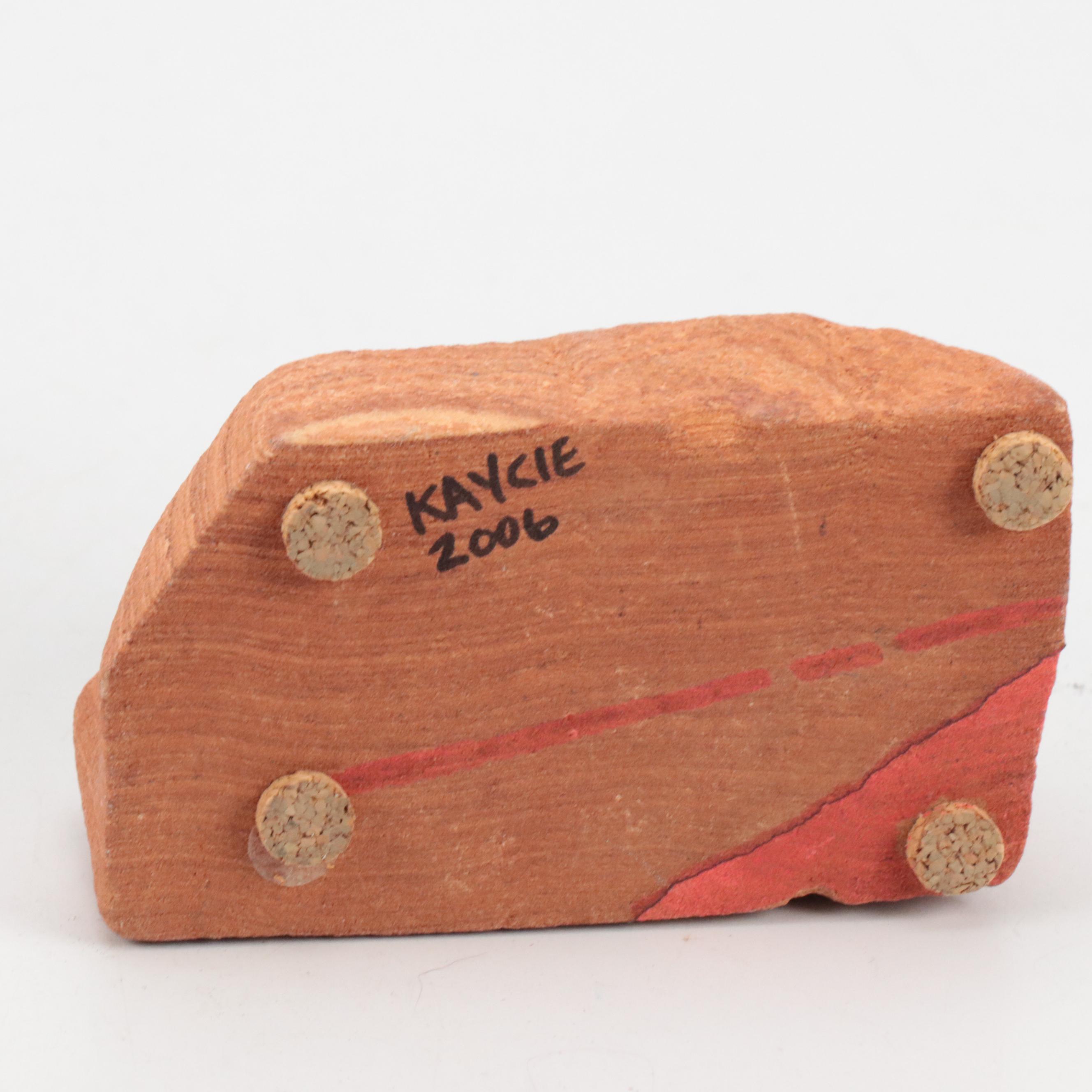 Signed Navajo Wedding Vase & Bowl, Cherokee Bowl, Bison Cutout on Base