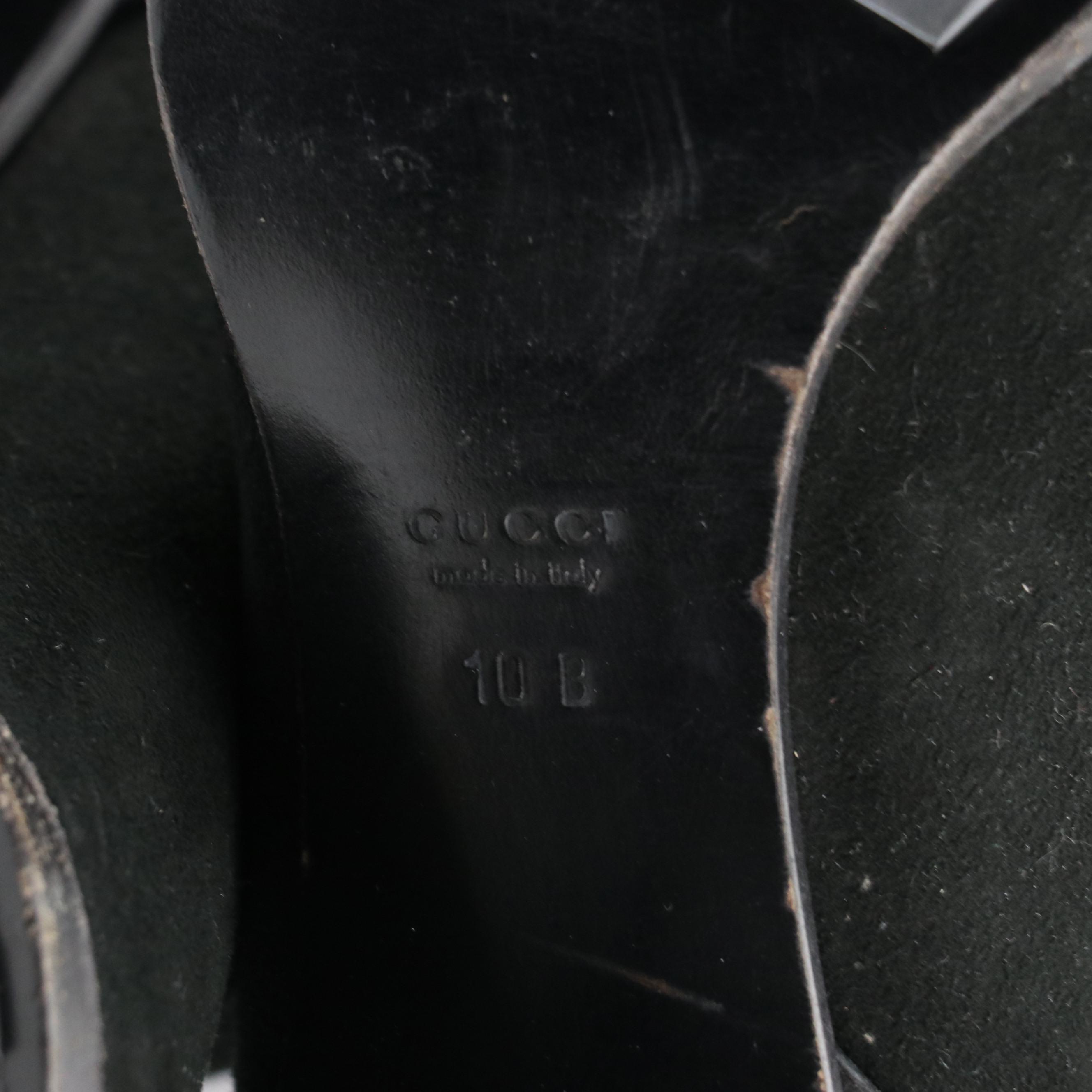 Gucci Sheepskin and Leather Strappy Knee-High Boots