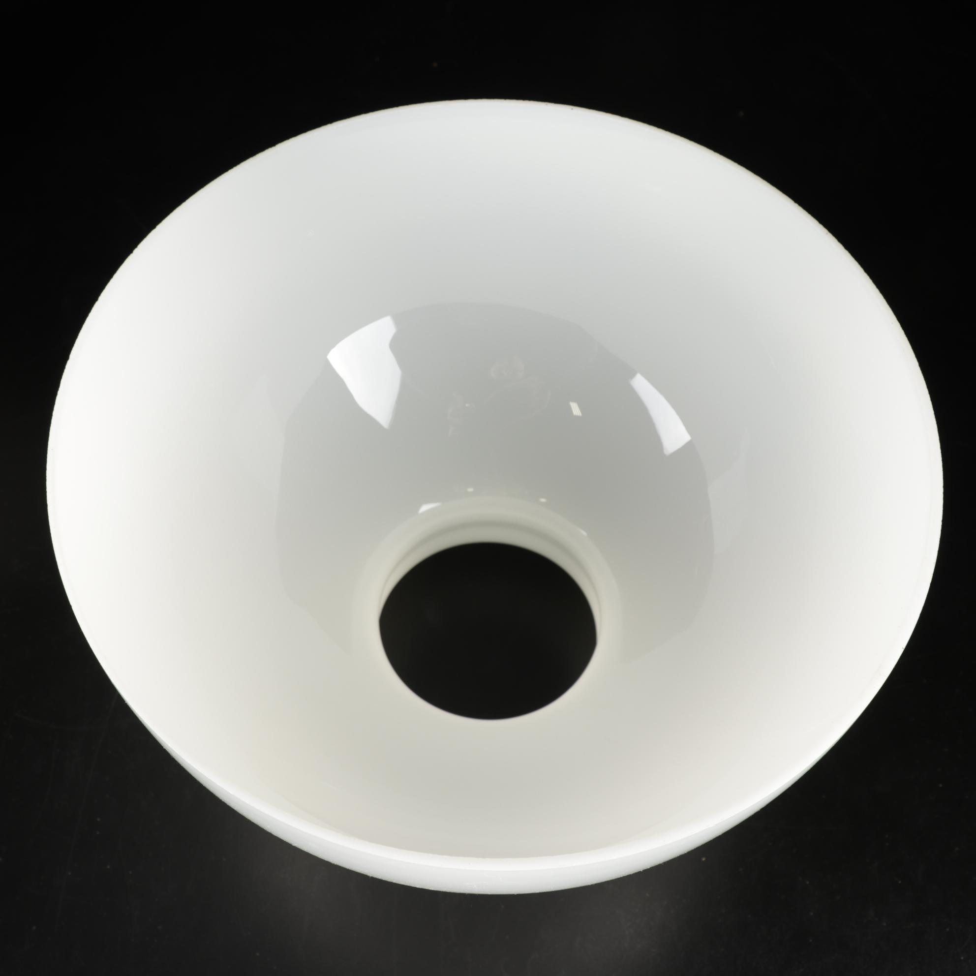 Victorian Style Milk Glass Student Lamp with Embroidered Table Linens