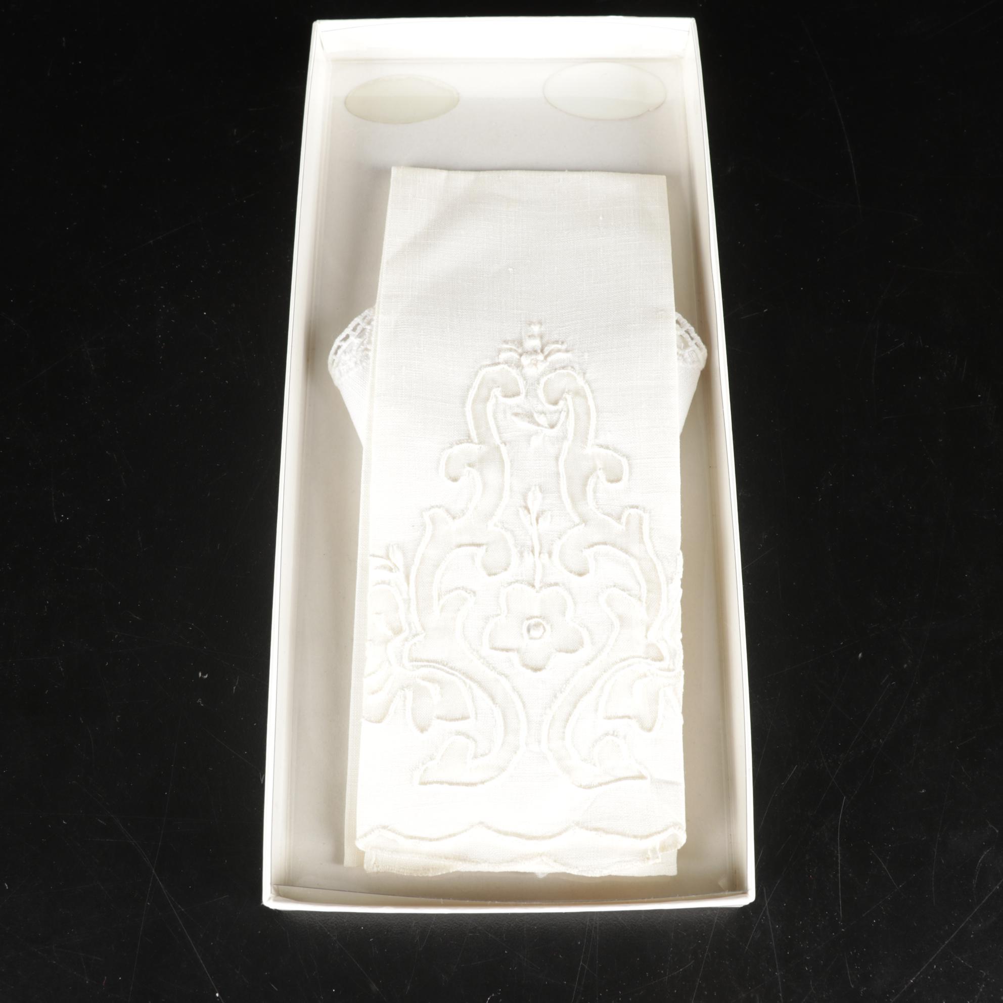 Victorian Style Milk Glass Student Lamp with Embroidered Table Linens