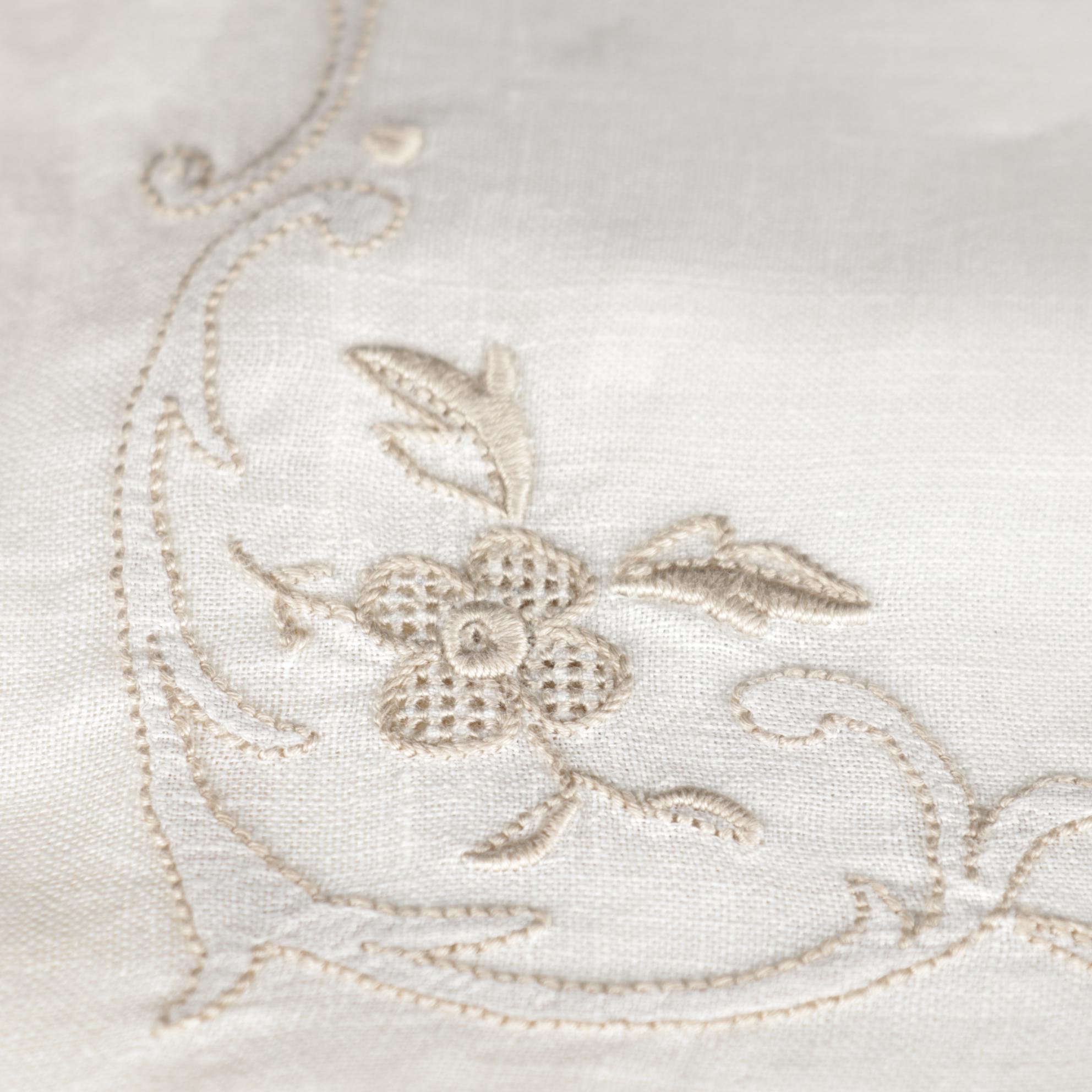 Victorian Style Milk Glass Student Lamp with Embroidered Table Linens