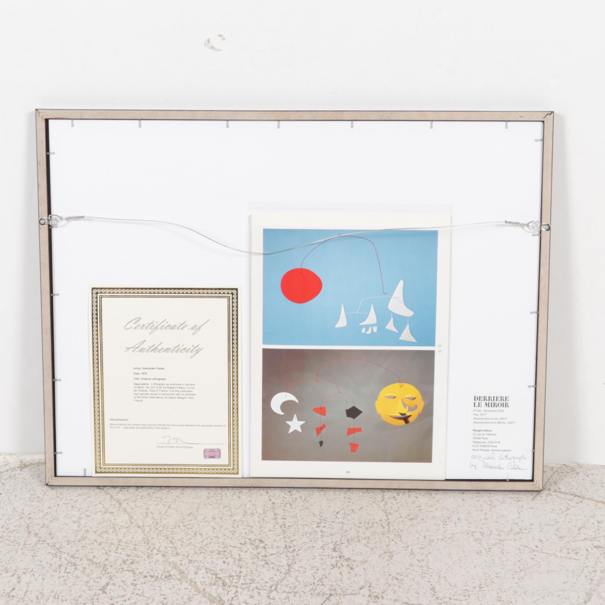 Alexander Calder Double-Page Color Lithograph for "Derrière le Miroir," 1976