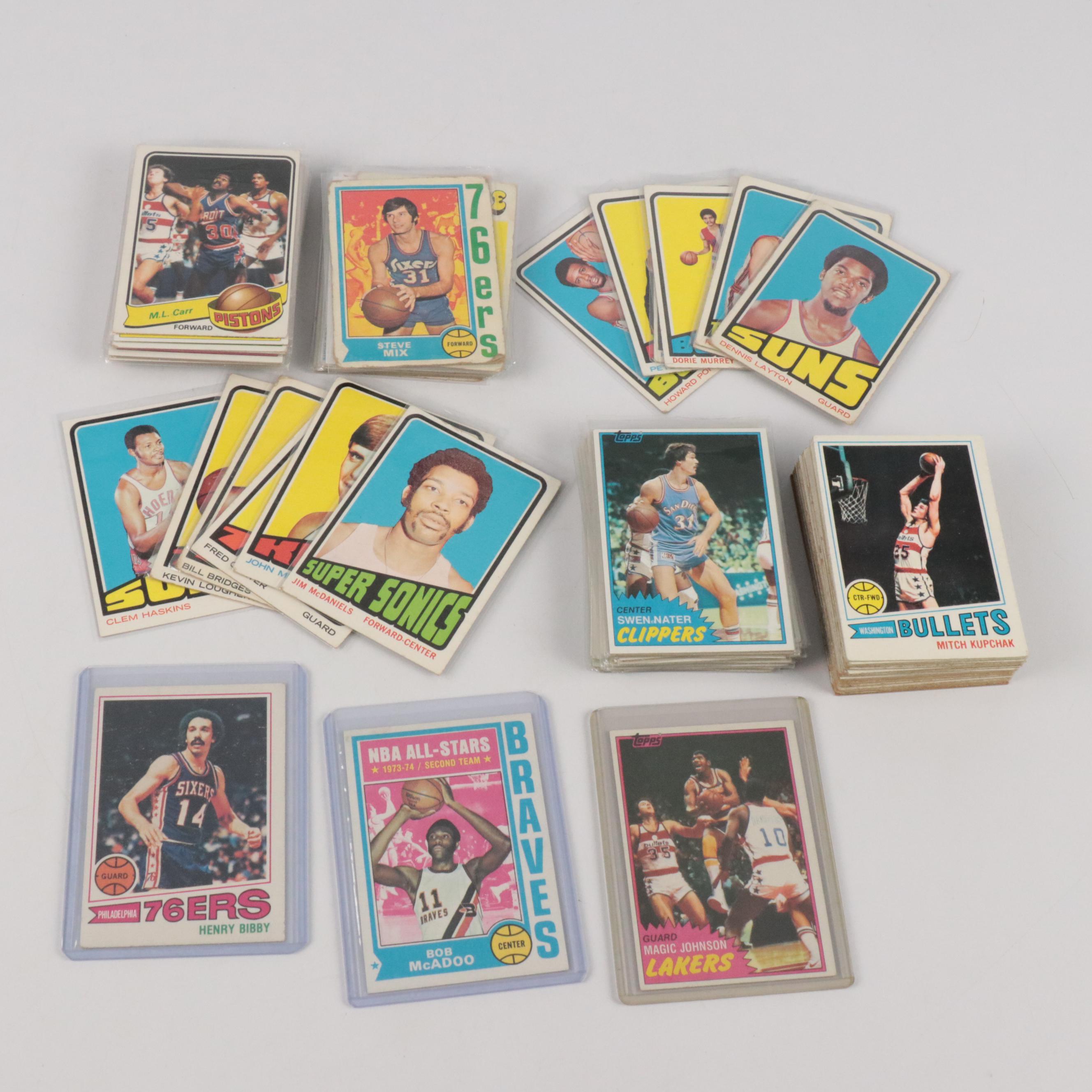 Topps Basketball Cards Featuring Magic Johnson, Bob McAdoo, More, 1970s–1980s
