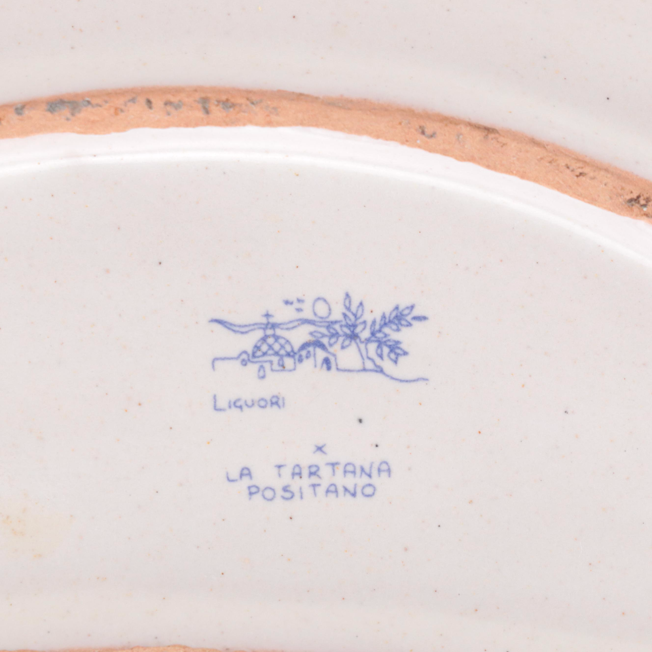Italian Majolica Serving Platter and Crescent Shaped Plates