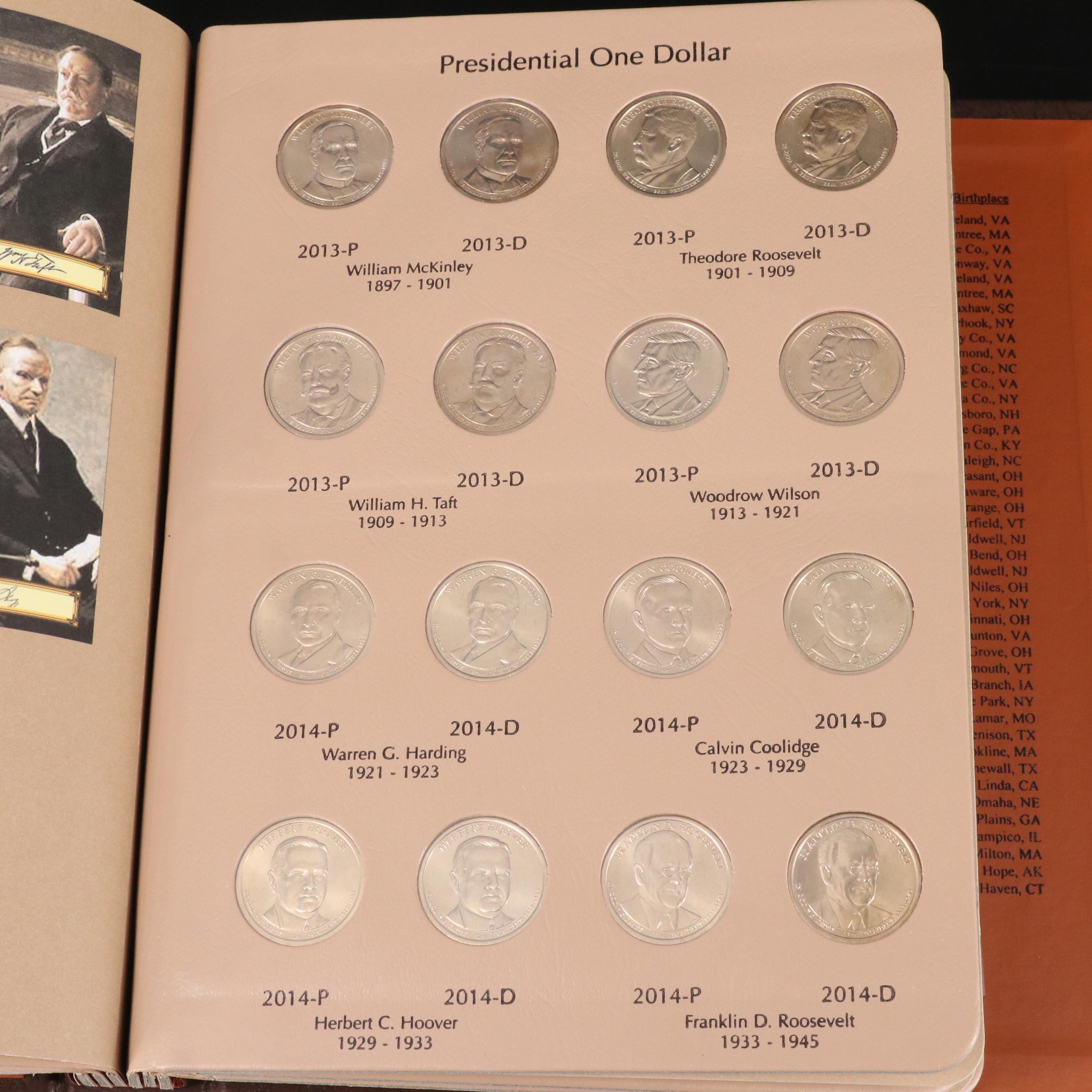 Collection of Seventy-Eight United States Presidential Dollars