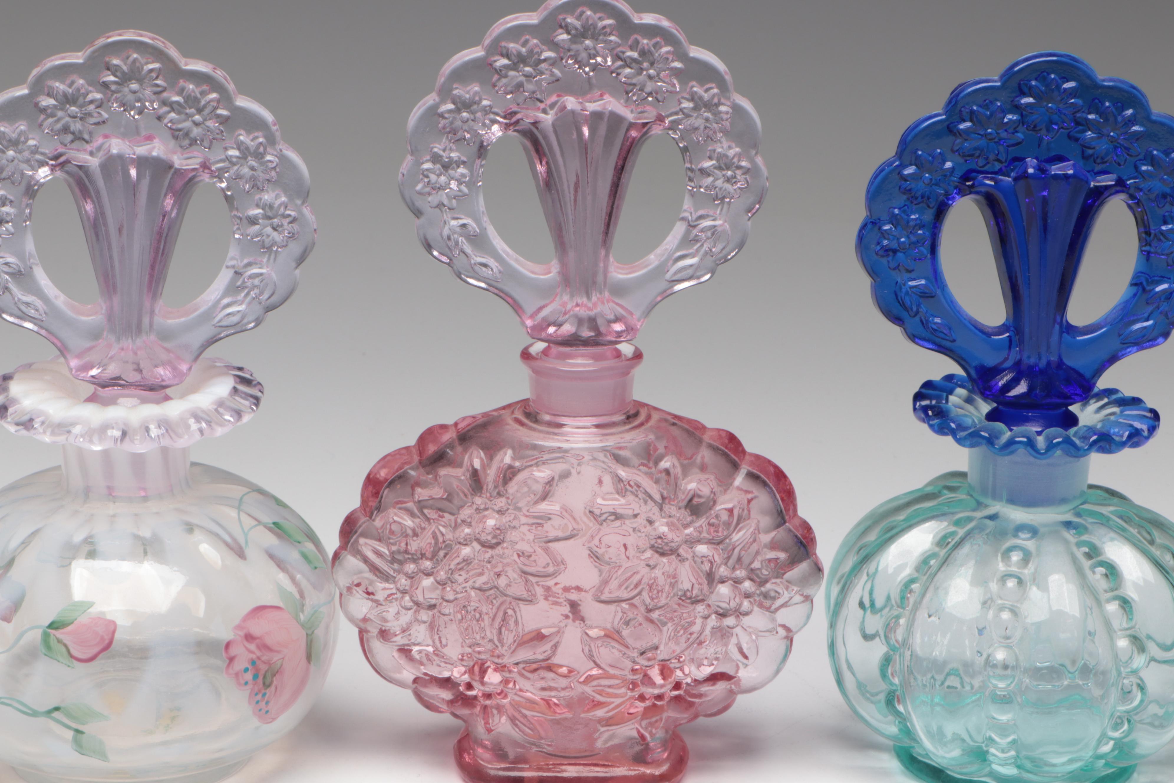 Fenton Beaded Melon, Trellis, Opalescent, Other Hobnail Glass Perfume Bottles