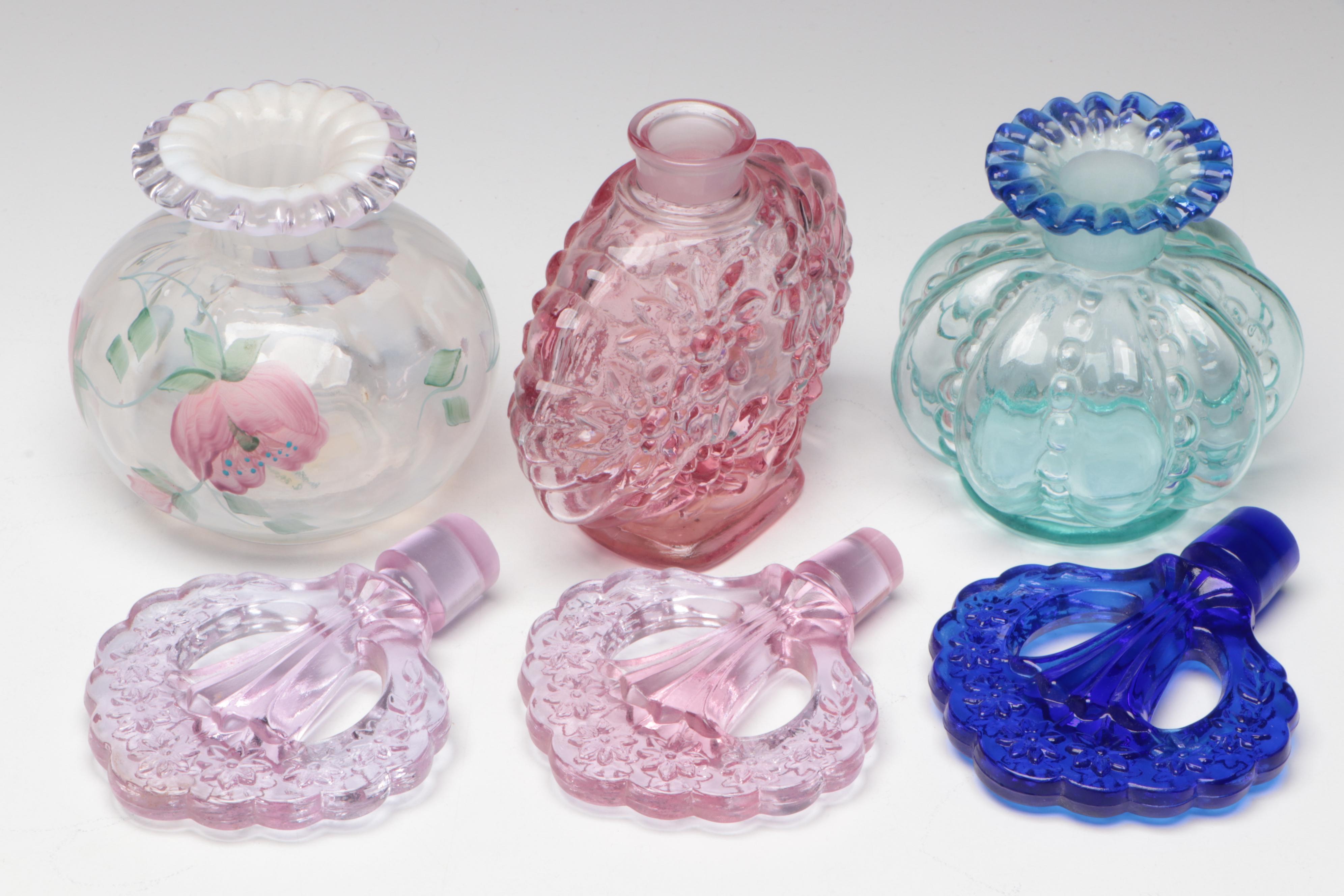 Fenton Beaded Melon, Trellis, Opalescent, Other Hobnail Glass Perfume Bottles