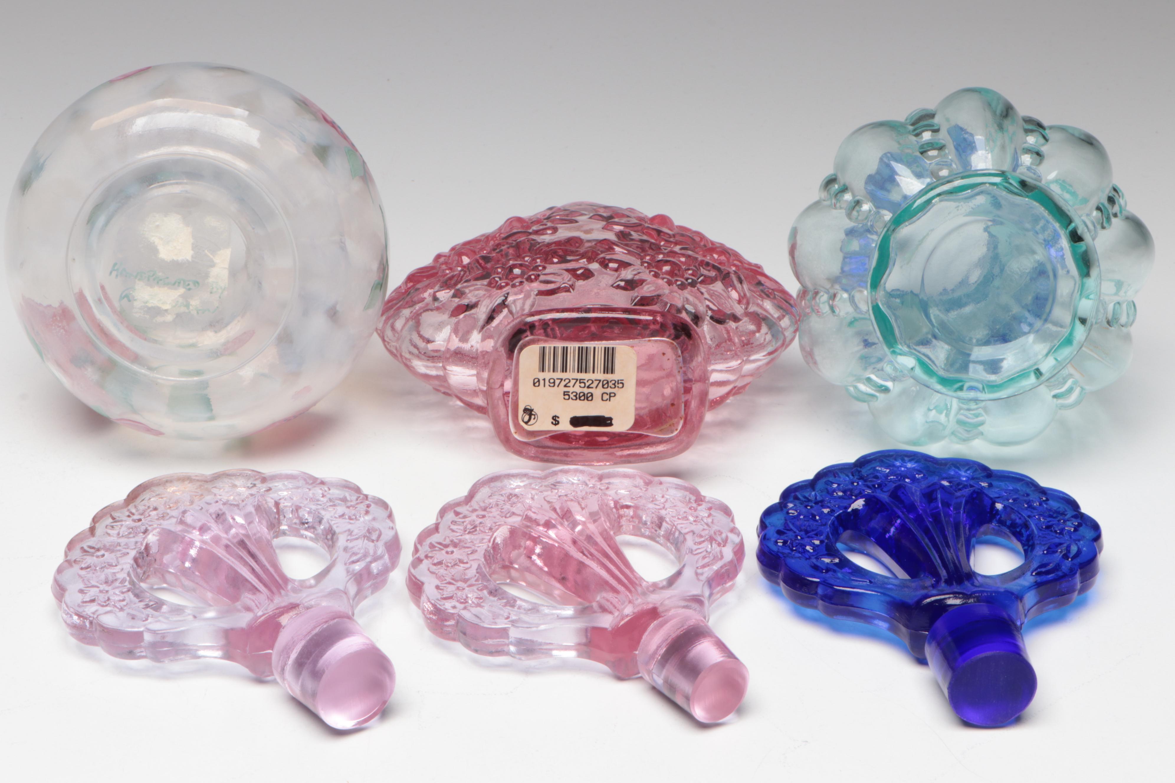 Fenton Beaded Melon, Trellis, Opalescent, Other Hobnail Glass Perfume Bottles