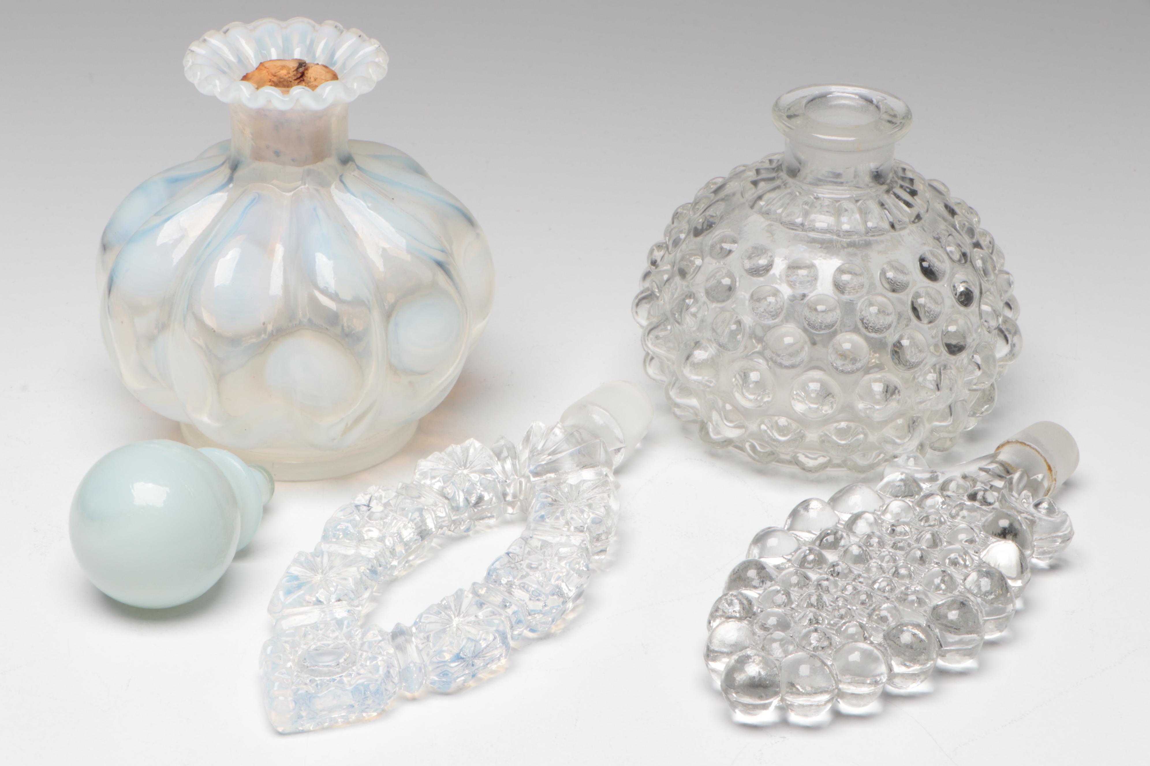 Fenton Beaded Melon, Trellis, Opalescent, Other Hobnail Glass Perfume Bottles