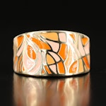 14K Enamel Cigar Band Ring