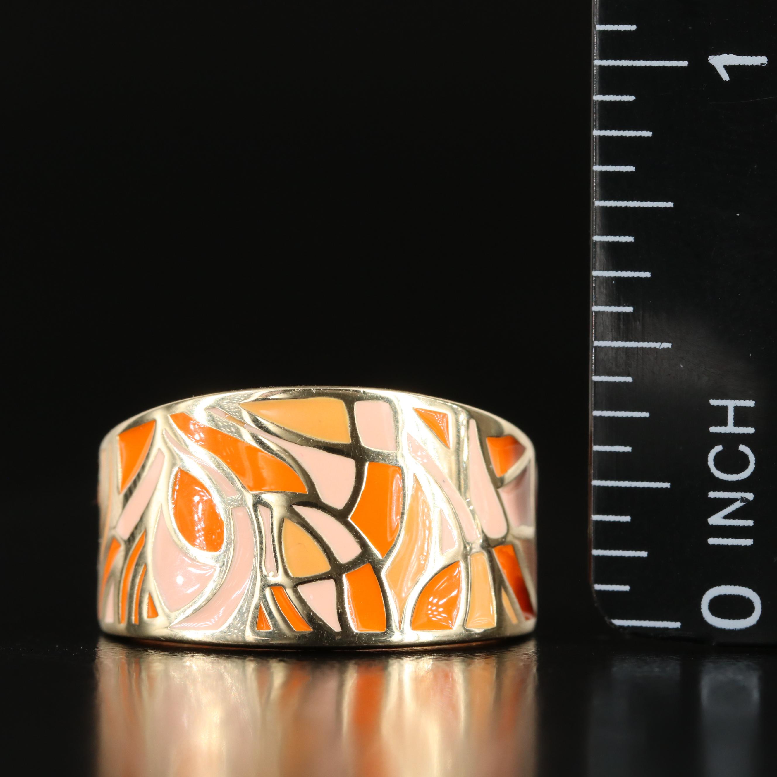 14K Enamel Cigar Band Ring