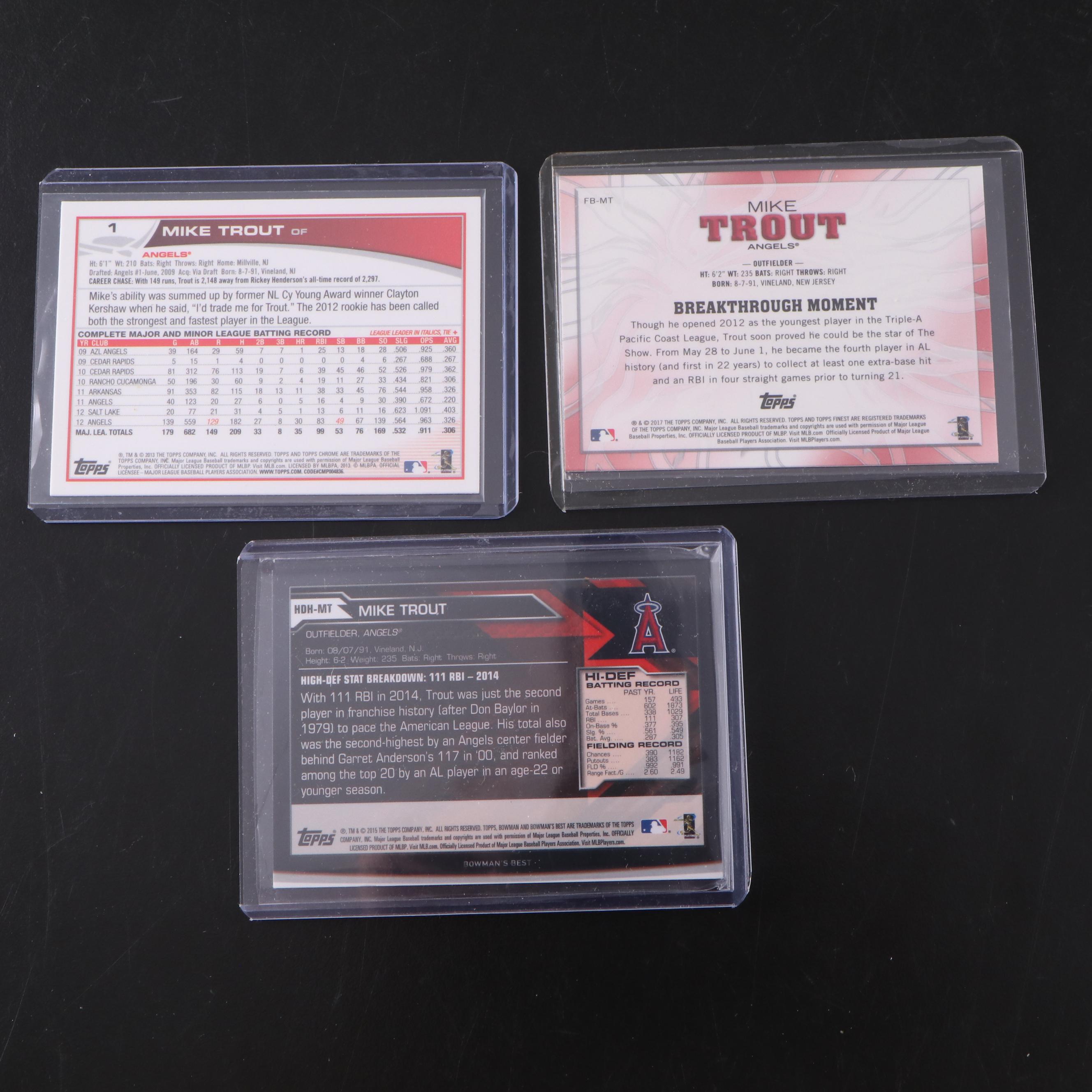 Mike Trout Baseball Card Collection Featuring Refractors, Serial Numbered, More