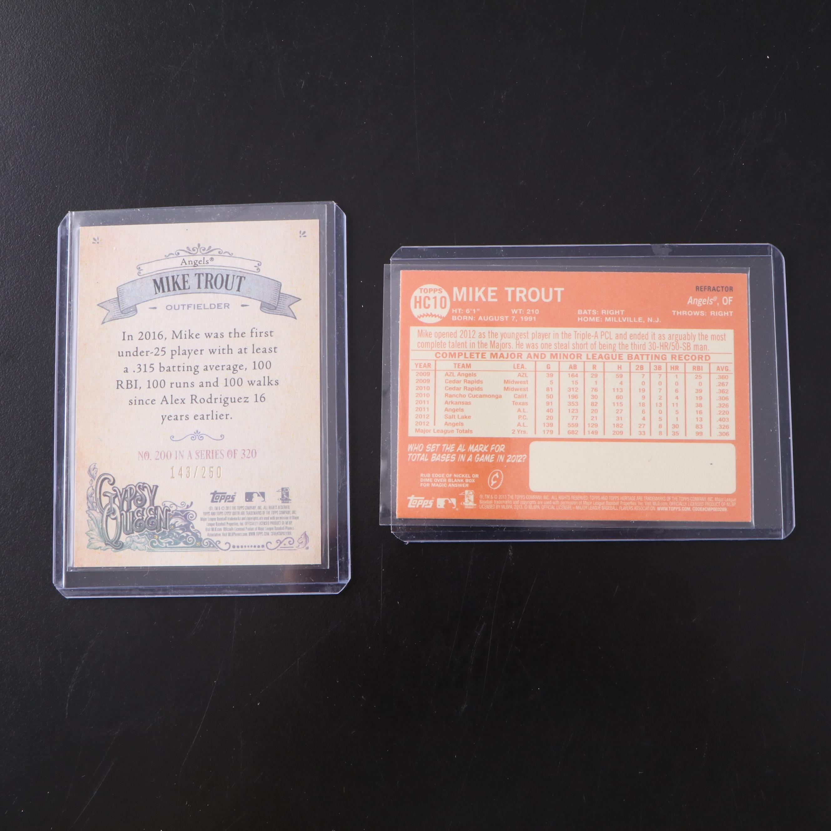 Mike Trout Baseball Card Collection Featuring Refractors, Serial Numbered, More